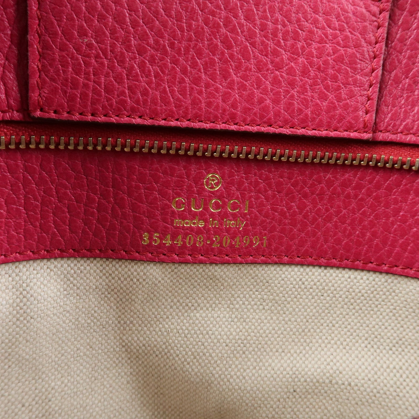 GUCCI Swing Leather Medium Tote Bag Shoulder Bag Pink 354408