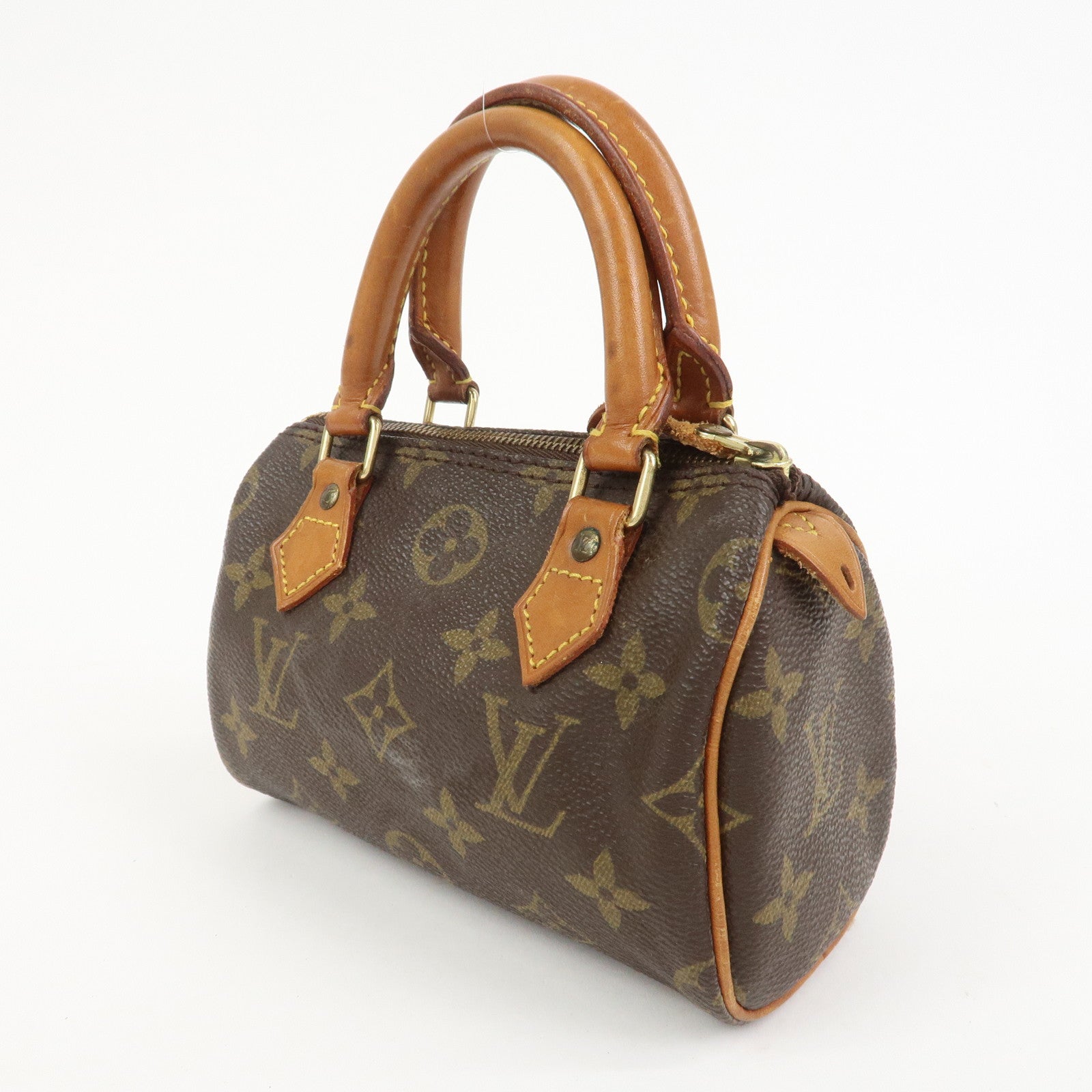 Louis Vuitton Monogram Mini Speedy Hand Bag Brown M41534