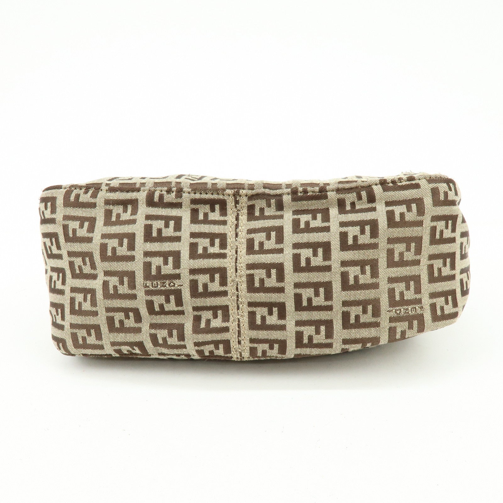 FENDI Zucchino Canvas Leather Hand Bag Beige 8N0005