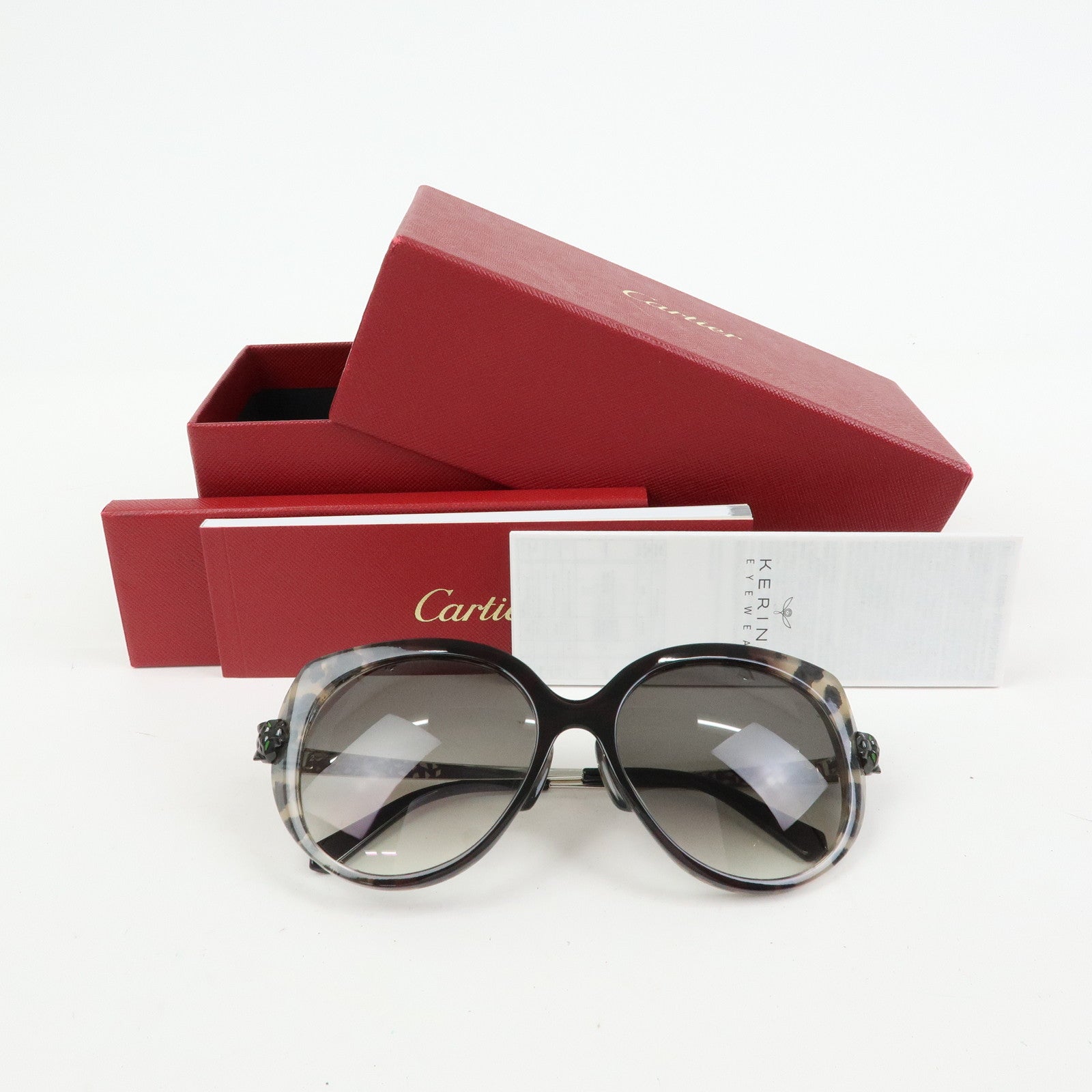 Cartier Panthere Plastic Sunglasses Black Beige DAA2321