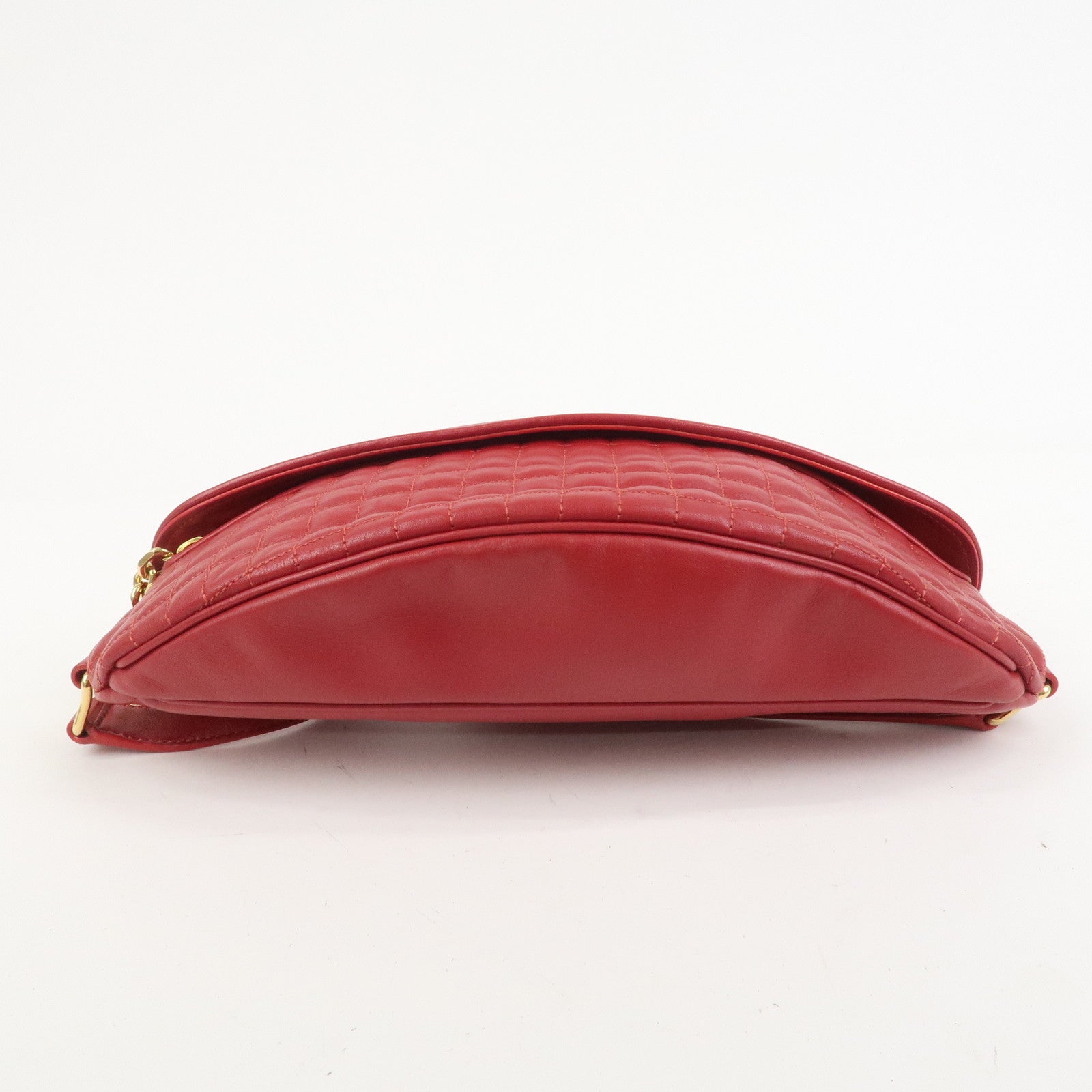 CELINE Leather C Charm Waist Bag Body Bag Red