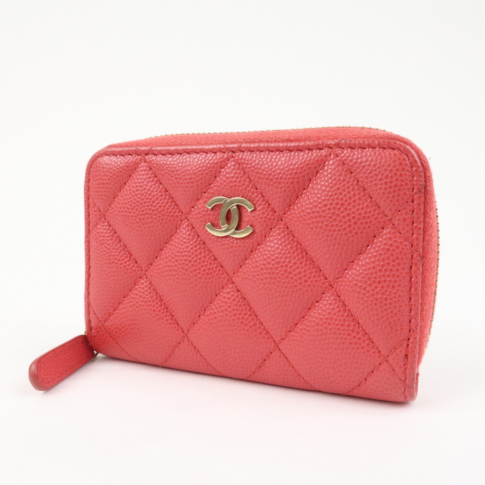 CHANEL COCO Mark Matelasse Caviarskin Classic Zippy CoinCase AP0216