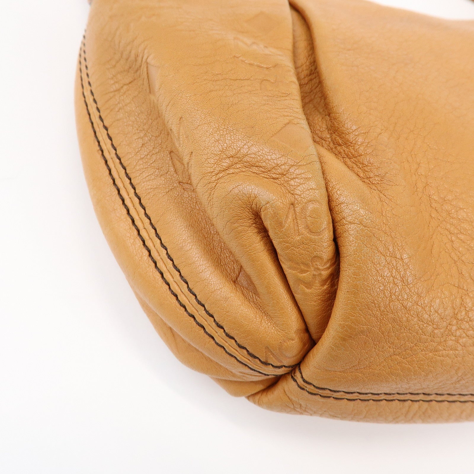 MCM Logo Leather 2WAY Bag Hand Bag Shoulder Bag Crossbody Bag Brown