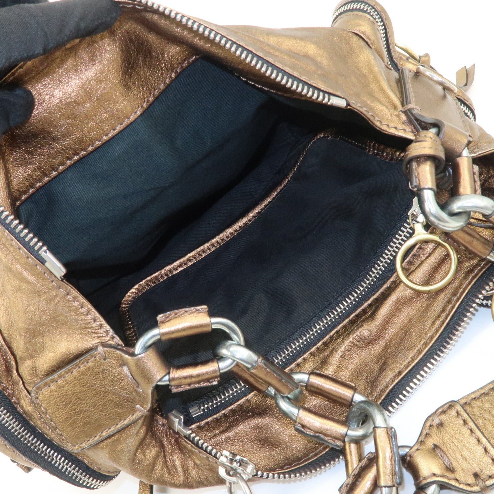 Chloe Betty Leather Shoulder Bag Hand Bag Bronze