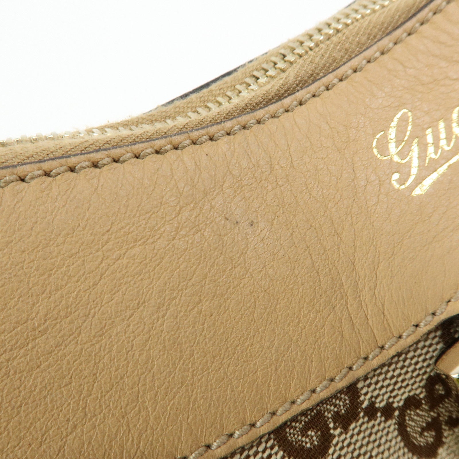 GUCCI Abbey GG Canvas Leather Shoulder Bag Hand Bag Brown 189833