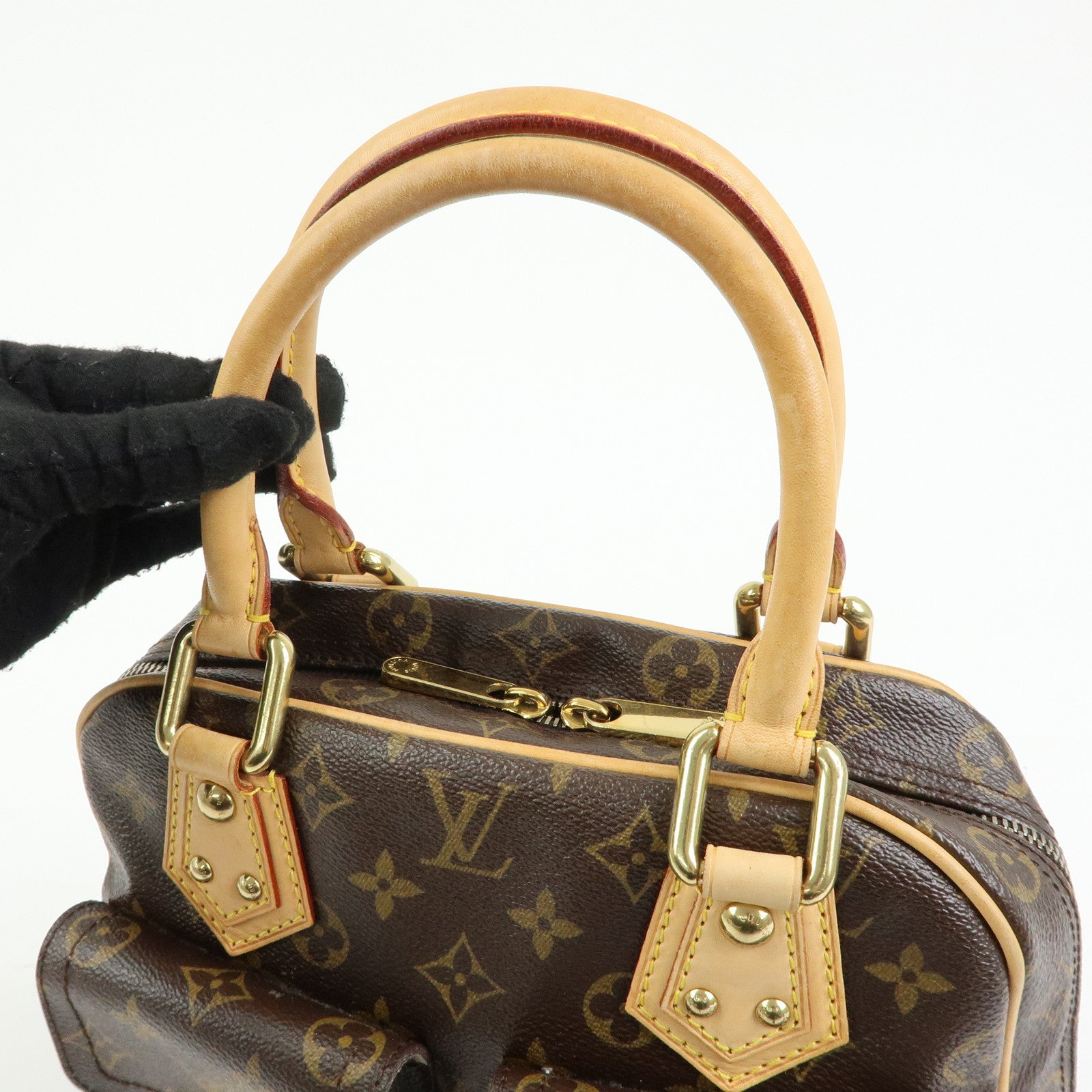 Louis Vuitton Monogram Manhattan PM Hand Bag Brown M40026