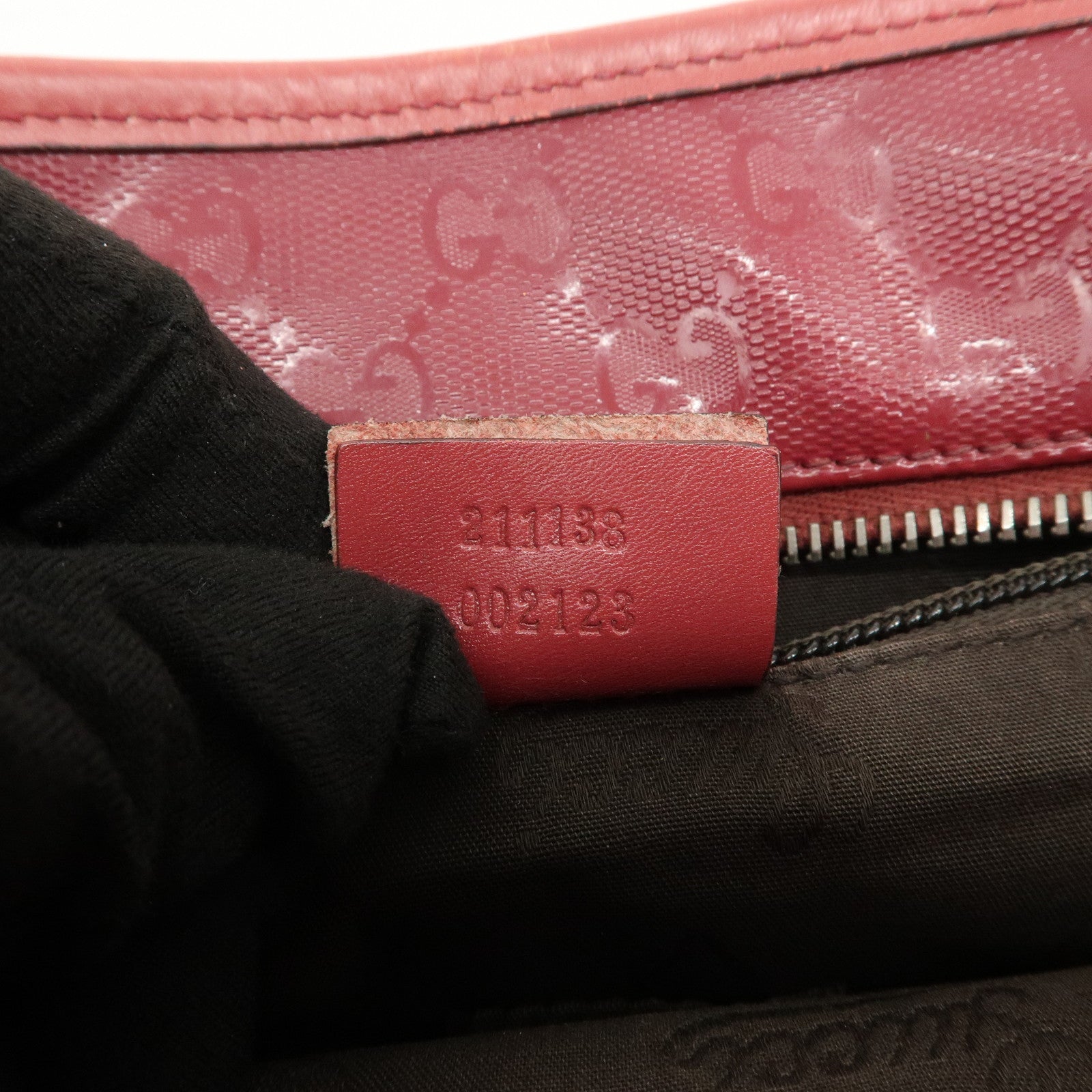 GUCCI Logo GG Imprime Leather Tote Bag Shoulder Bag Pink 211138