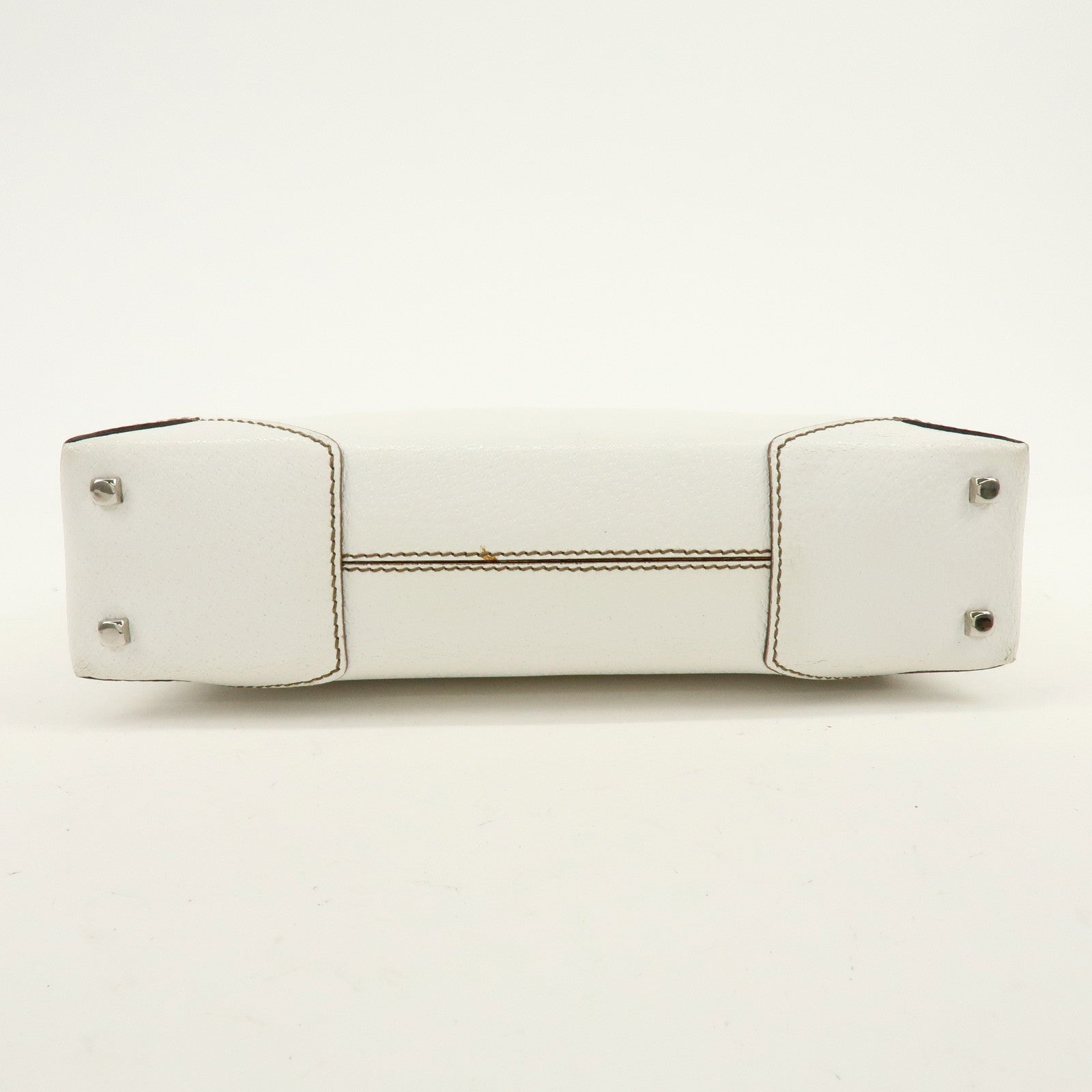 Ferragamo Leather Shoulder Bag Hand Bag White