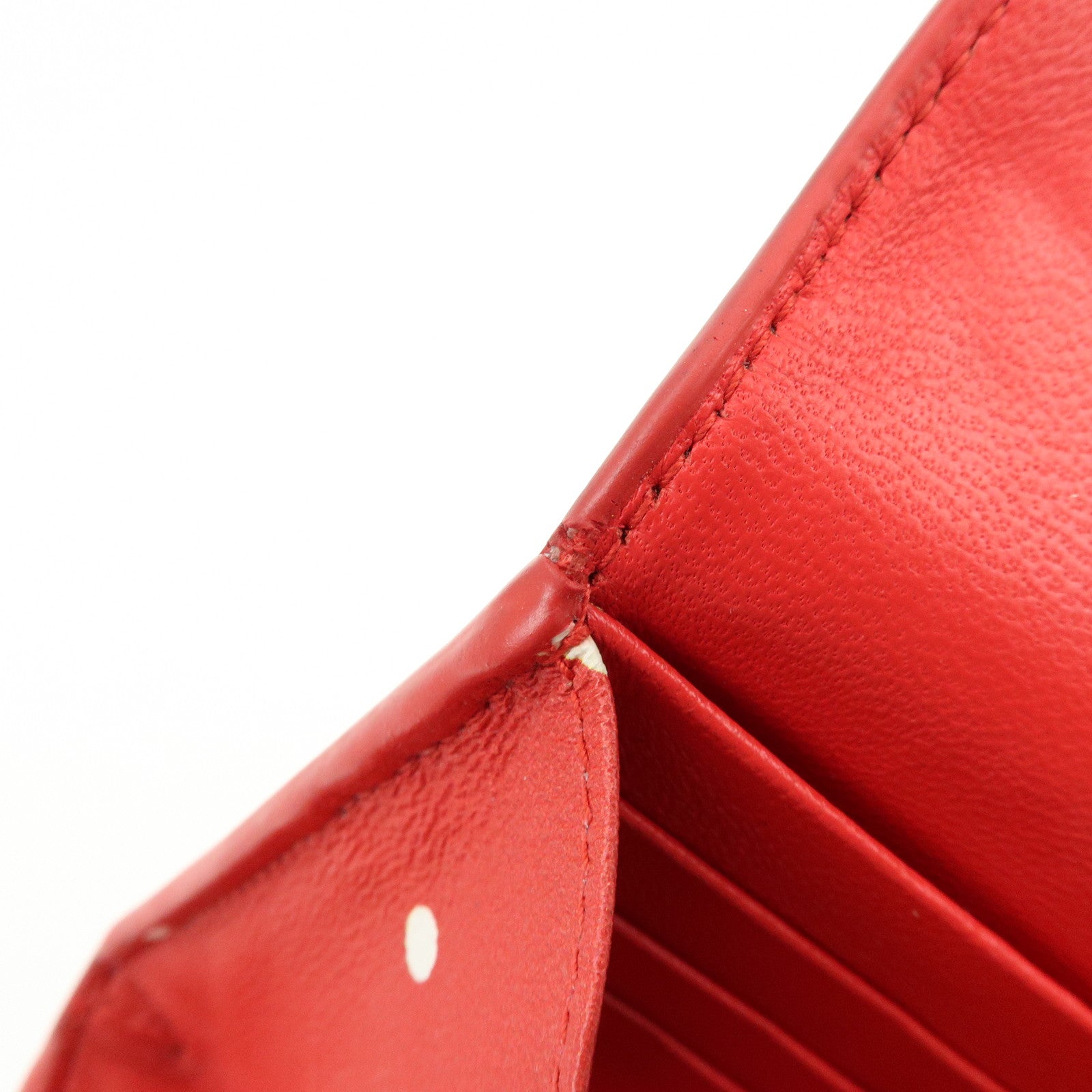 BALENCIAGA The Papier Leather Long Wallet Heart Dots Red 499207