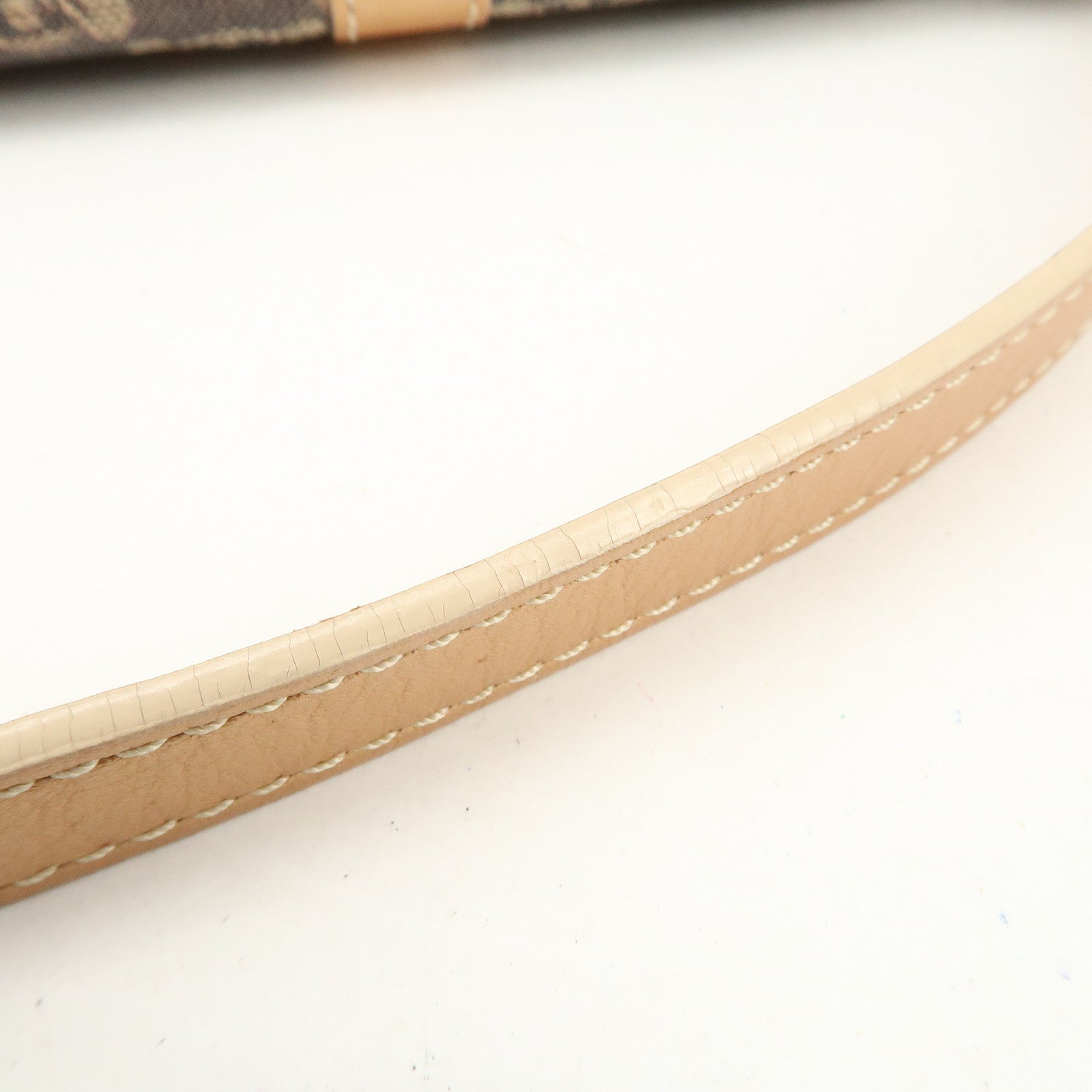 CELINE Macadam Denim Leather Shoulder Bag Metalic Pink Beige Navy