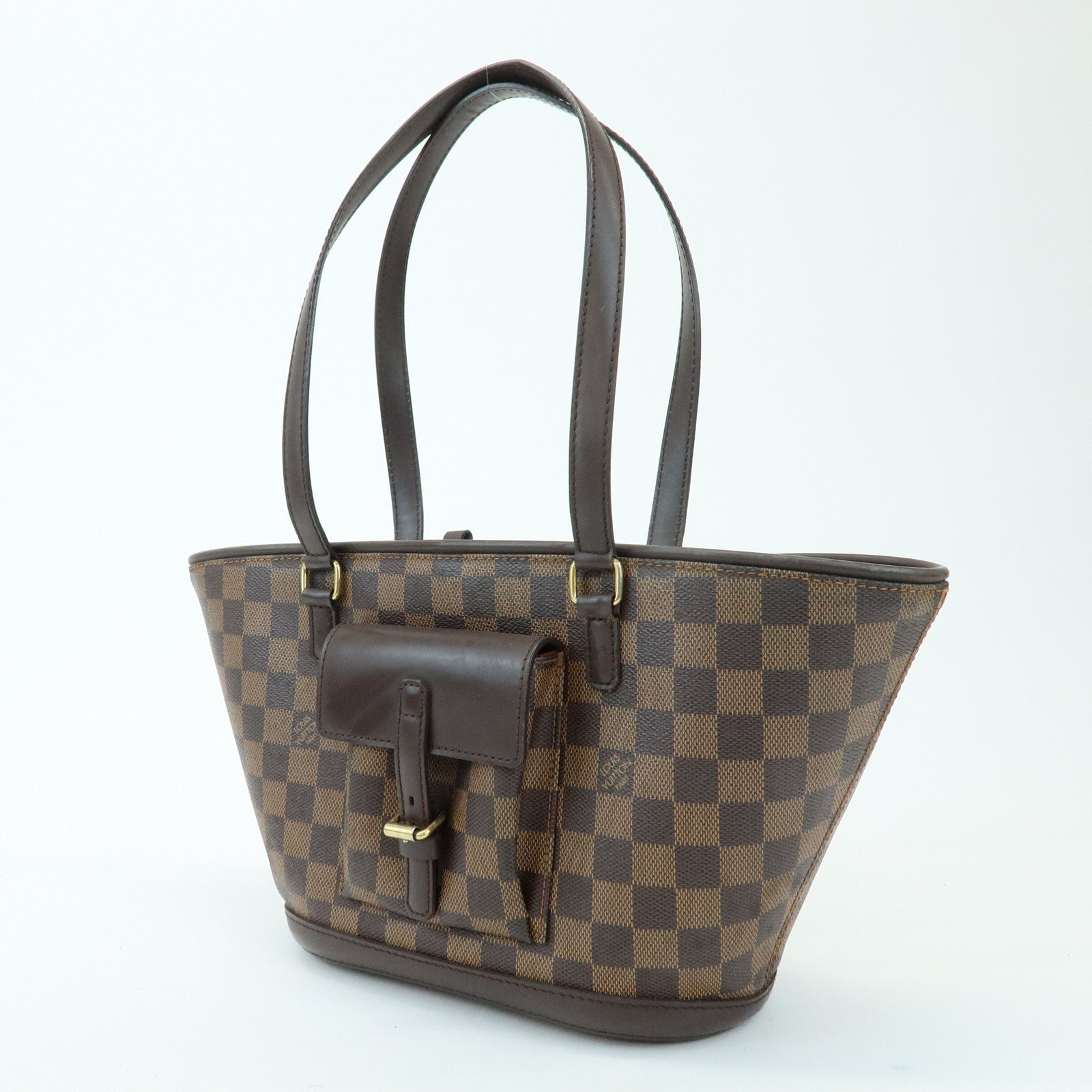 Louis Vuitton Damier Manosque PM Canvas Tote Bag Ebene N51121
