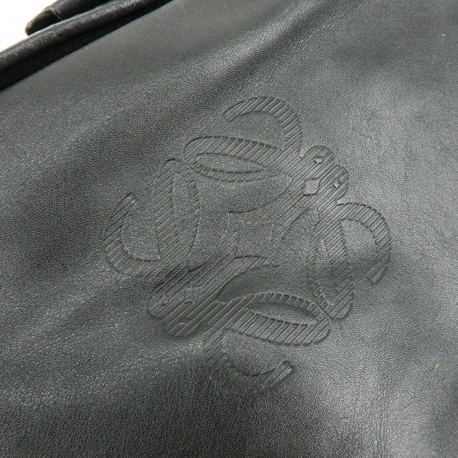 LOEWE Logo Anagram Calf Leather 2Way Hand Shoulder Bag Black