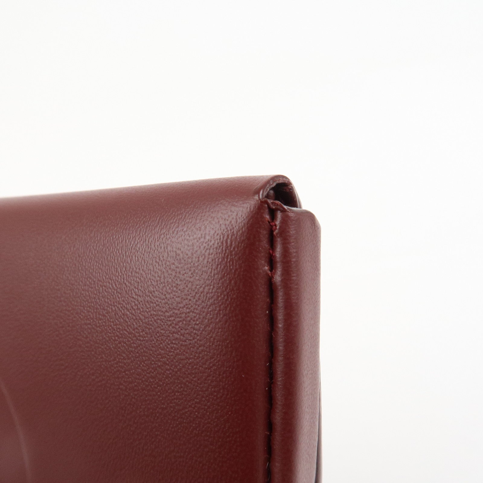 Cartier Must Line Logo Leather Coin Case Coin Purse Bordeaux