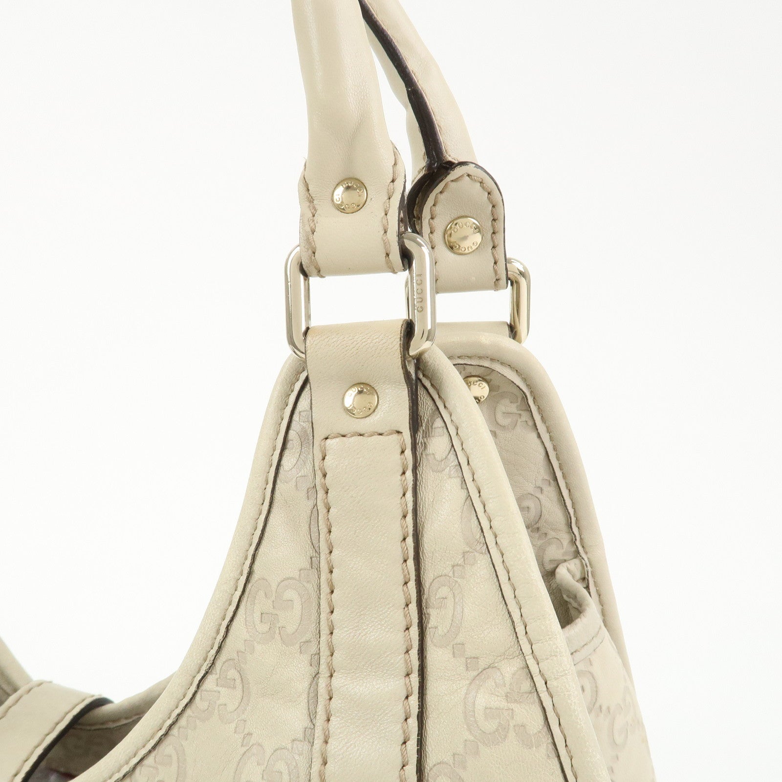 GUCCI Guccissima Leather Shoulder Bag Hand Bag Ivory 203494