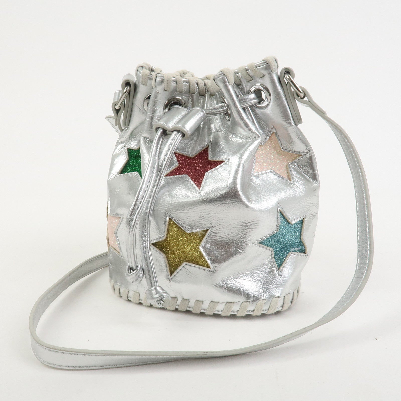 STELLA MCCARTNEY Imitation leather Shoulder Bag Silver Star Motif