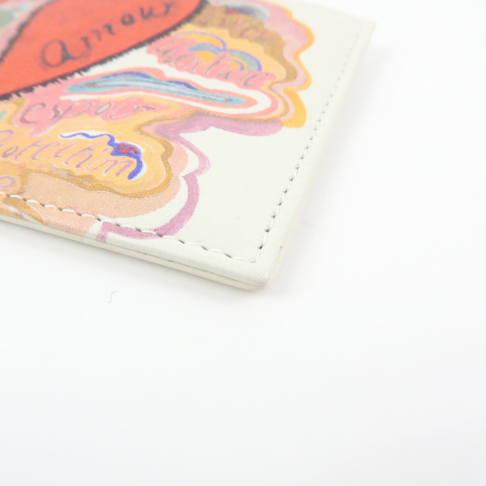 Christian Dior Lady Dior Amore Valentine Leather Card Case Ivory