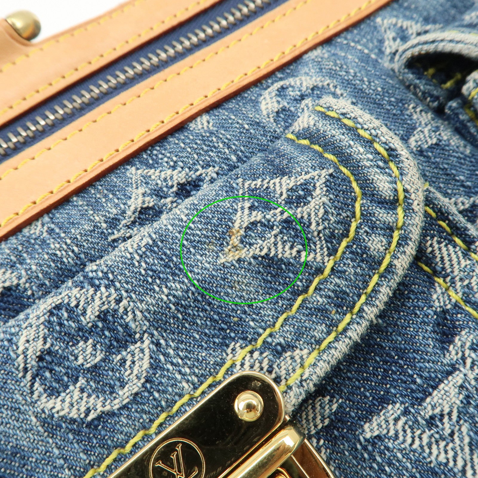 Louis Vuitton Monogram Denim Neo Speedy Boston Bag Blue M95019 Used