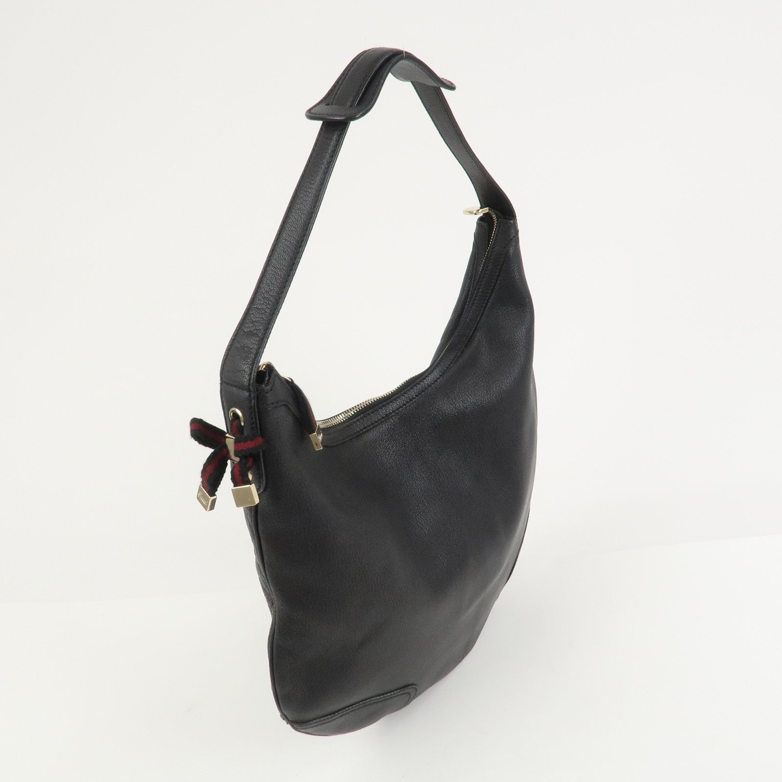 GUCCI Princy Sherry Leather Shoulder Bag Hand Bag Black 162882