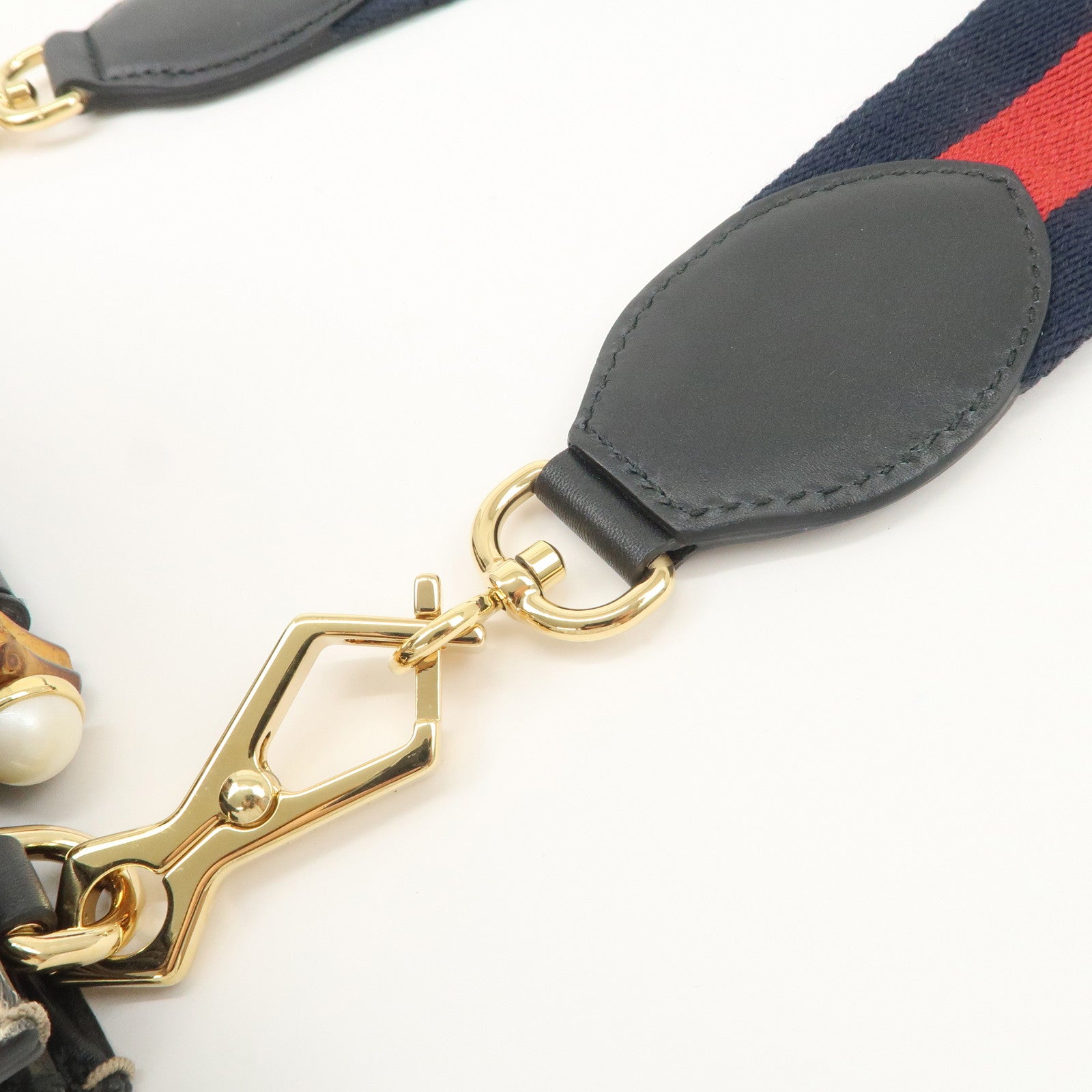 GUCCI Nimfair Bamboo Sherry Unborn Calf Leather 2Way Bag 470271 Used