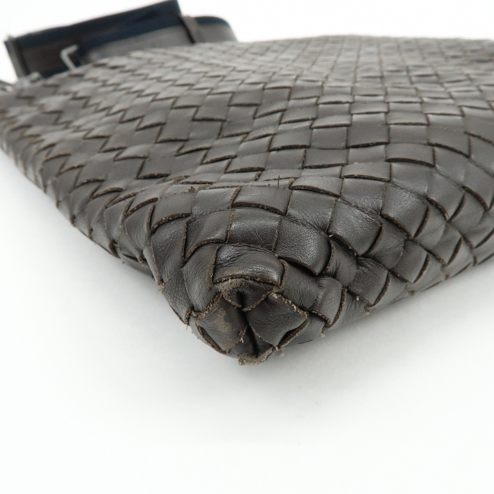 BOTTEGA VENETA Intrecciato Leather Shoulder Bag Brown 161623