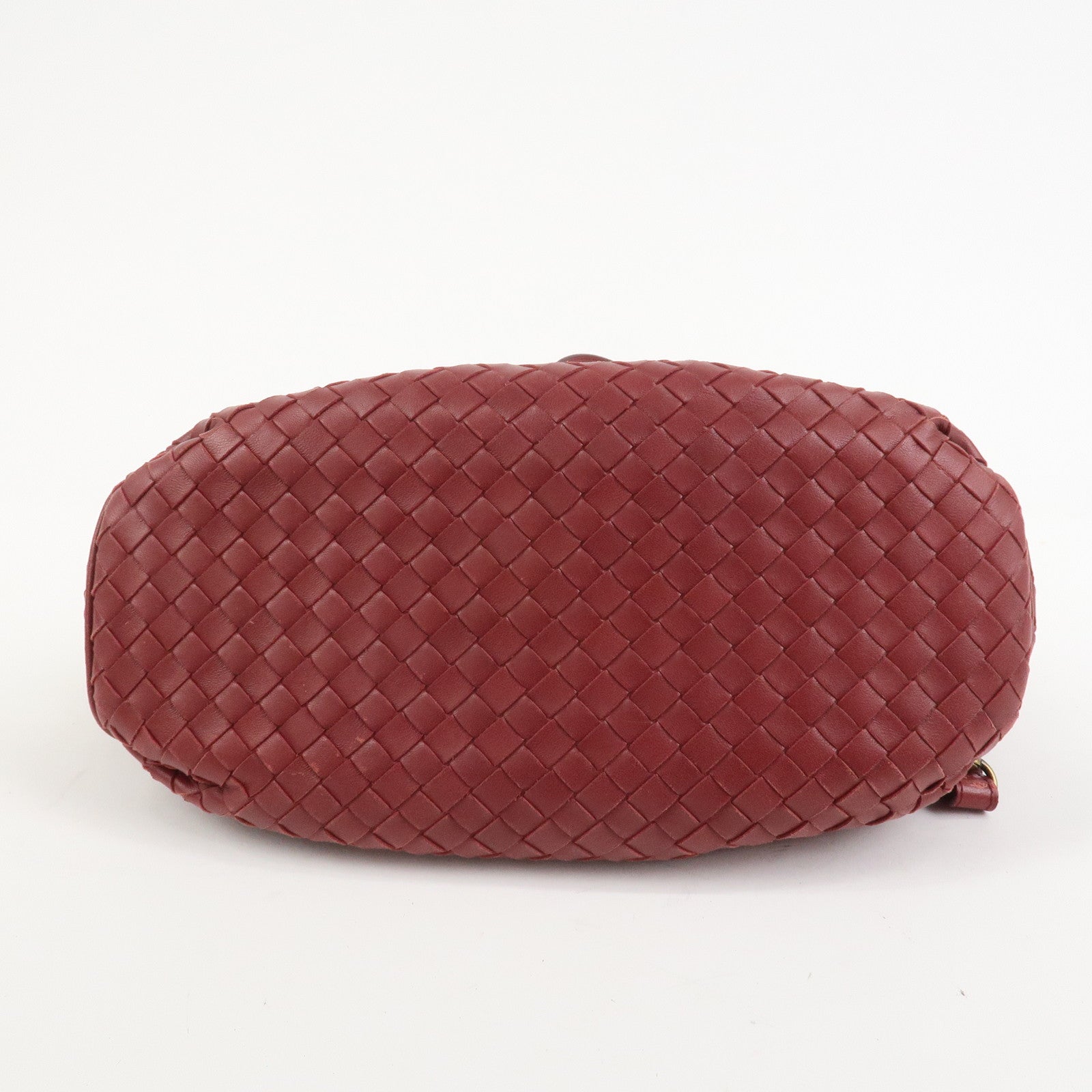 BOTTEGA VENETA Intrecciato Nappa Leather Shoulder Bag Wine Red