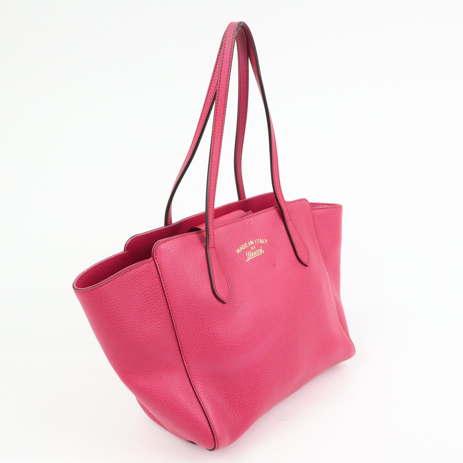 GUCCI Swing Leather Medium Tote Bag Shoulder Bag Pink 354408