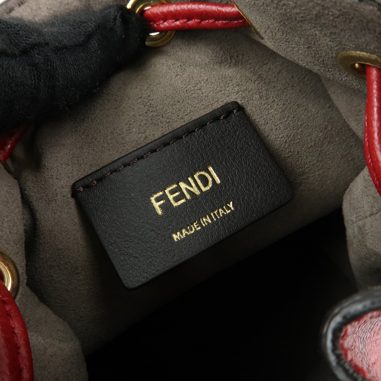 FENDI Mon Tresor Leather 2Way Bag Hand Bag Shoulder Bag Red 8BS010