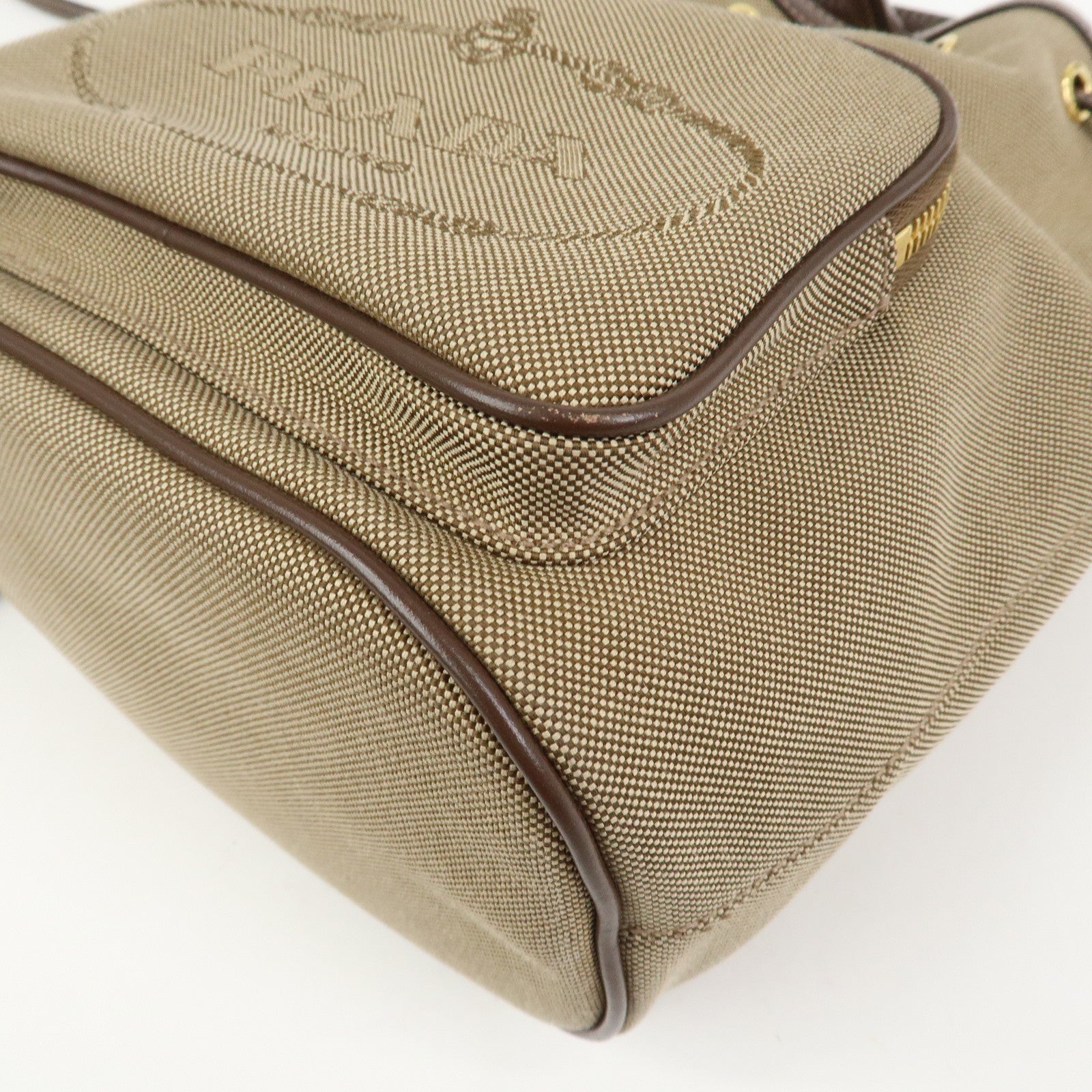 PRADA Jacquard Leather 2Way Bag Drawstring Hand Shoulder Bag 1BH038