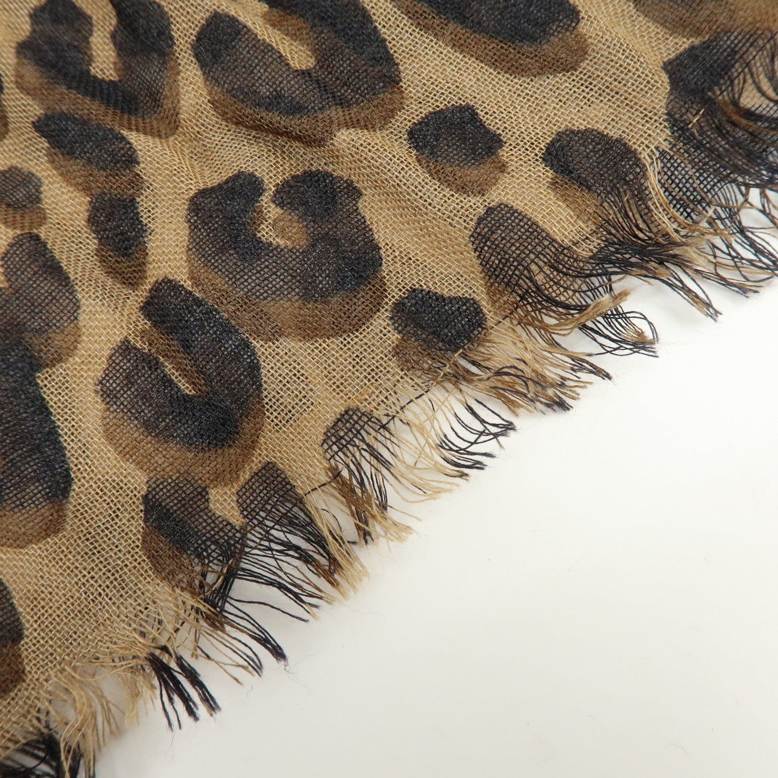 Louis Vuitton Etole Leopard Cashmere Silk Scarf Shawl Brown M75227
