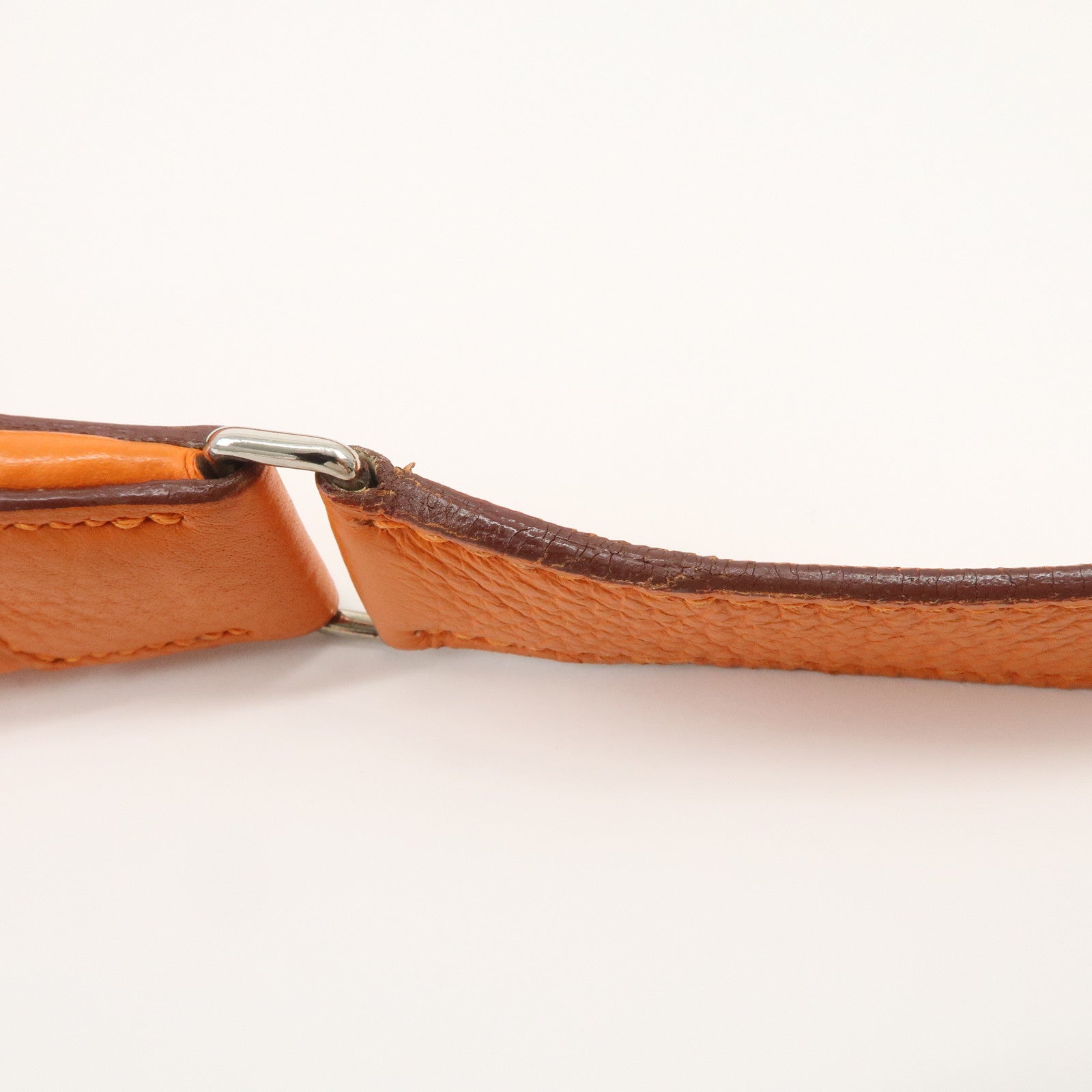 HERMES Gao Taurillon Clemence Shoulder Bag Orange