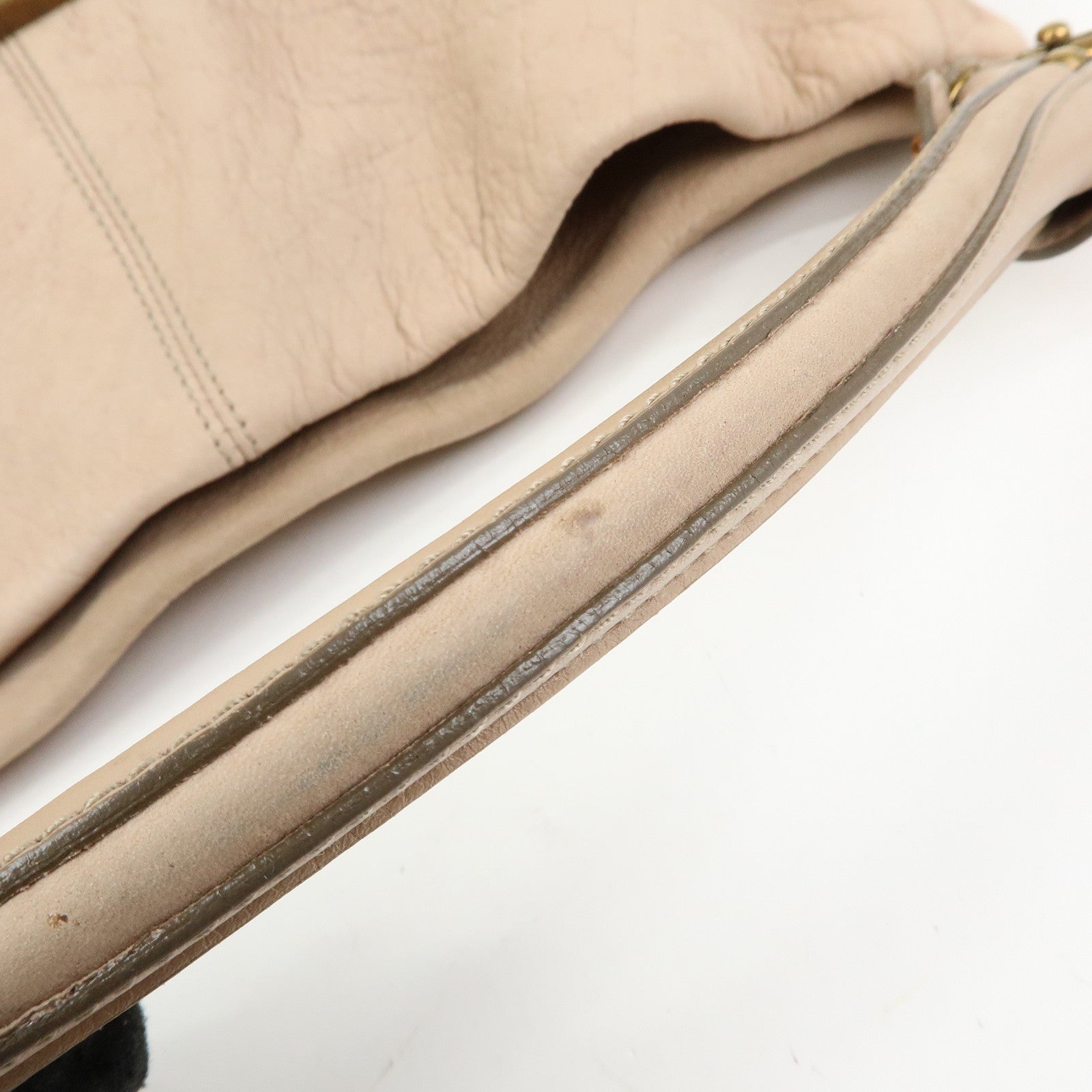 Ferragamo Vara Ribbon Leather 2Way Hand Bag Shoulder Bag Pink Beige