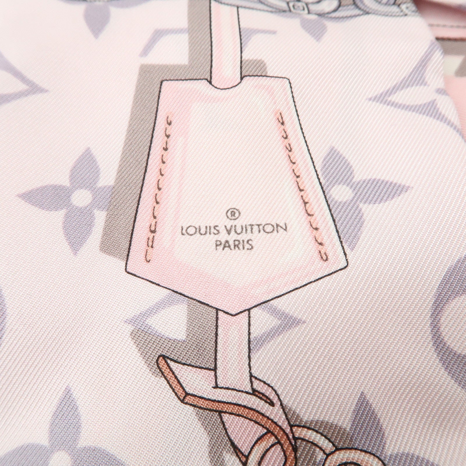 Louis Vuitton 100% Silk Bandeau Monogram Confidential Scarf Pink M70637 Used