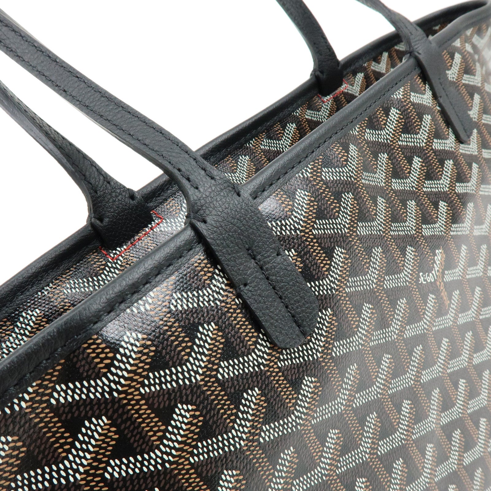GOYARD Artois PM PVC Leather Tote Bag Hand Bag Black Brown