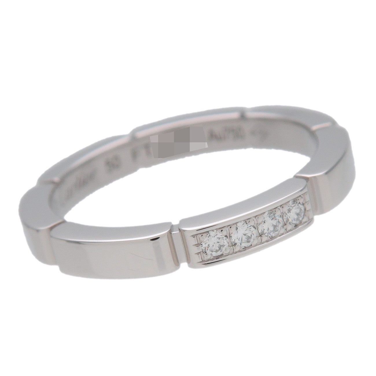 Cartier Maillon Panthere 4P Diamond Ring K18WG White Gold #50 US5.5