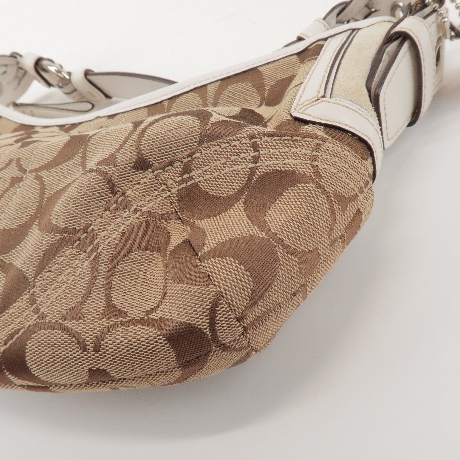 COACH Signature Set of 2 Canvas Leather Suede Shoulder Bag