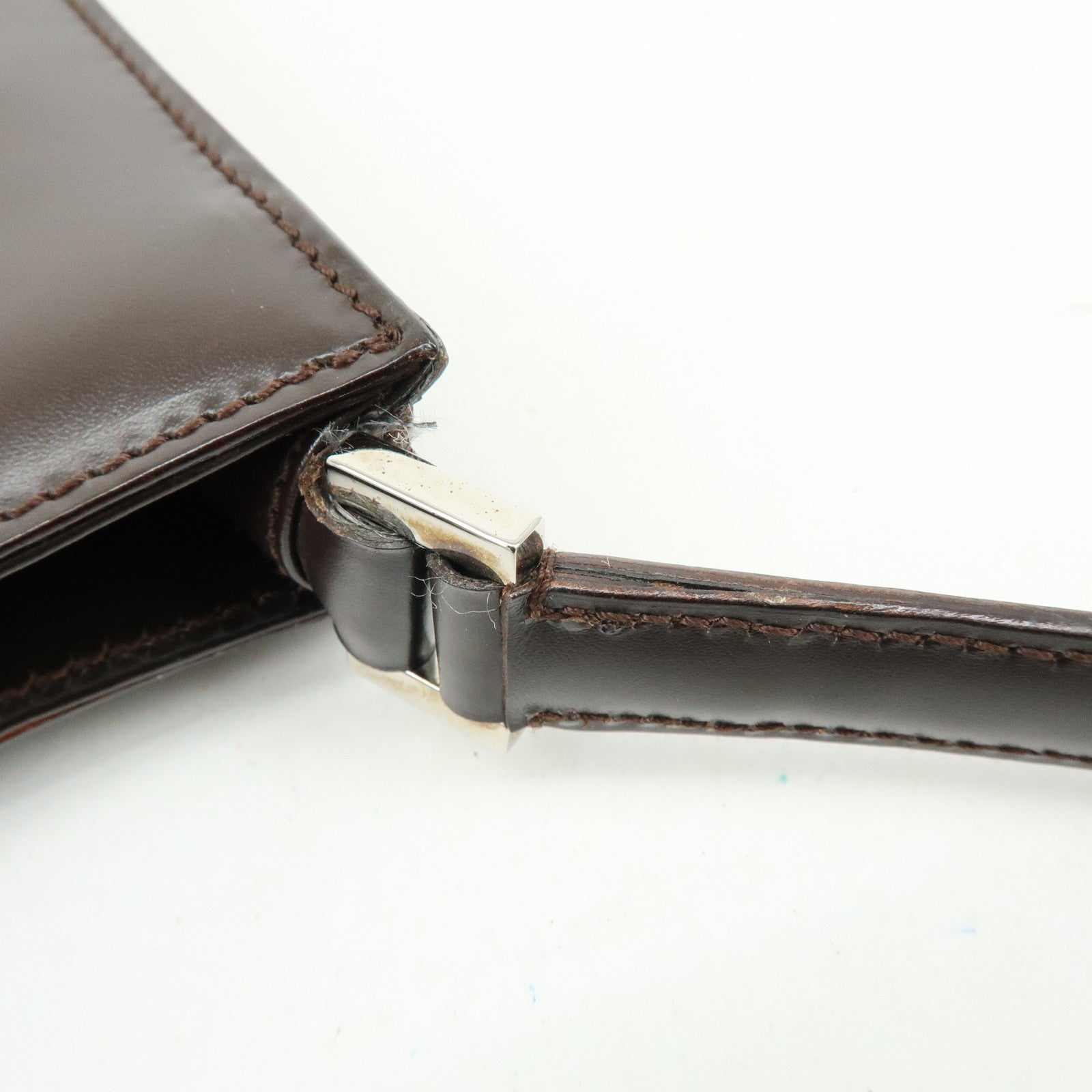 Ferragamo Vara Leather Shoulder Bag Hand Bag Brown