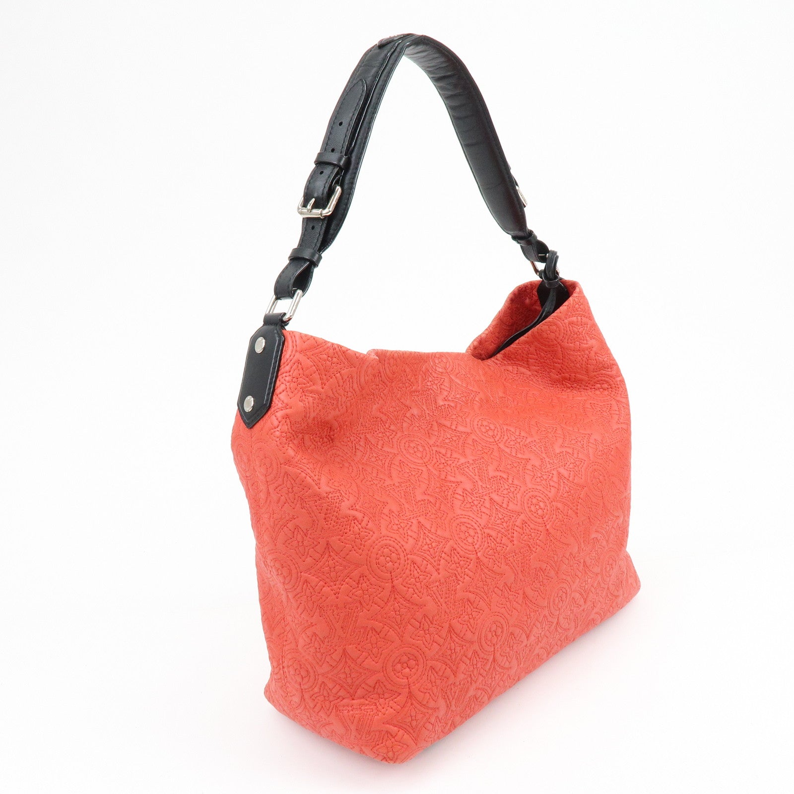Louis Vuitton Monogram Antheia Leather Shoulder Bag Red Black