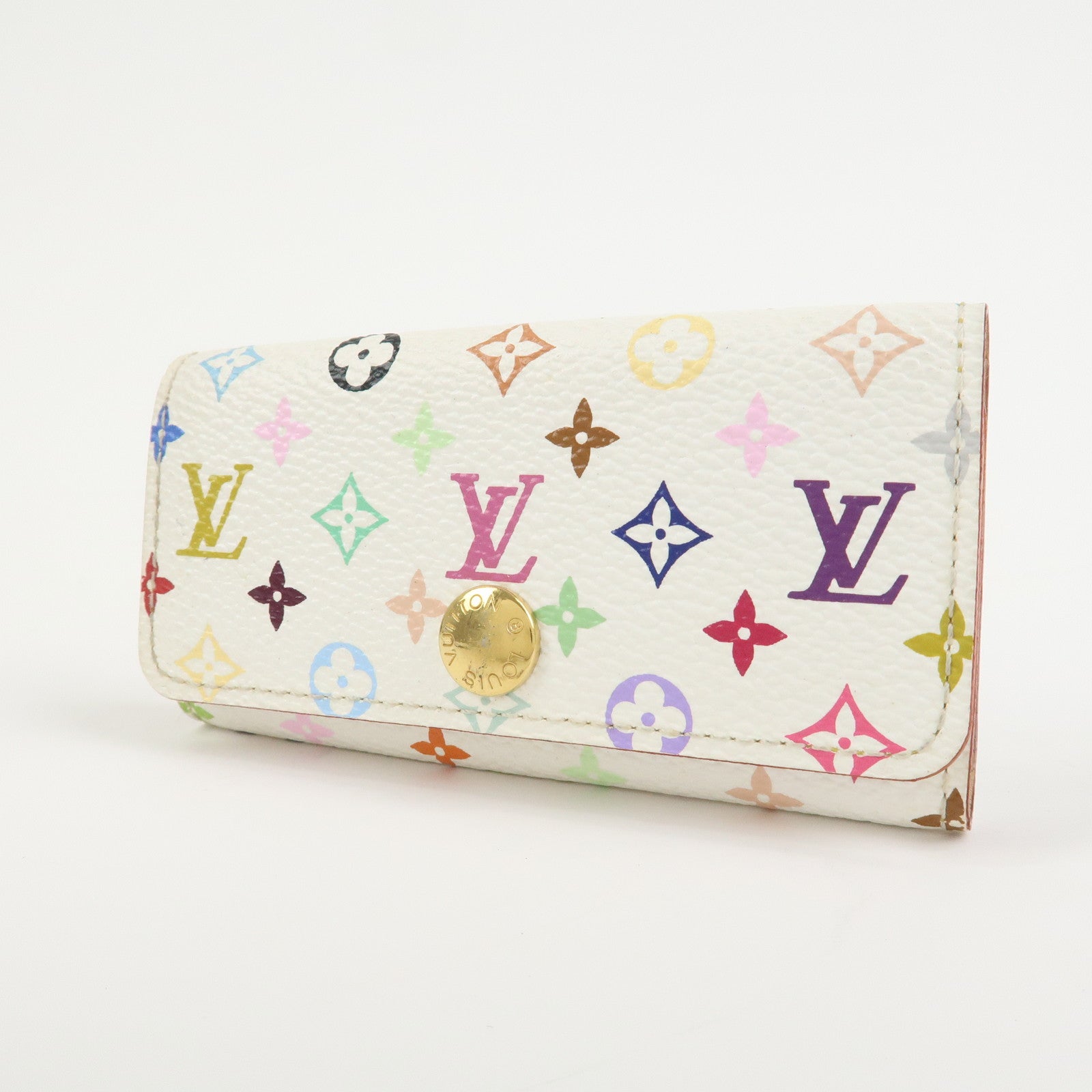 Louis Vuitton Monogram Multicolor Multiclés 4 Key Case Blanc M60043