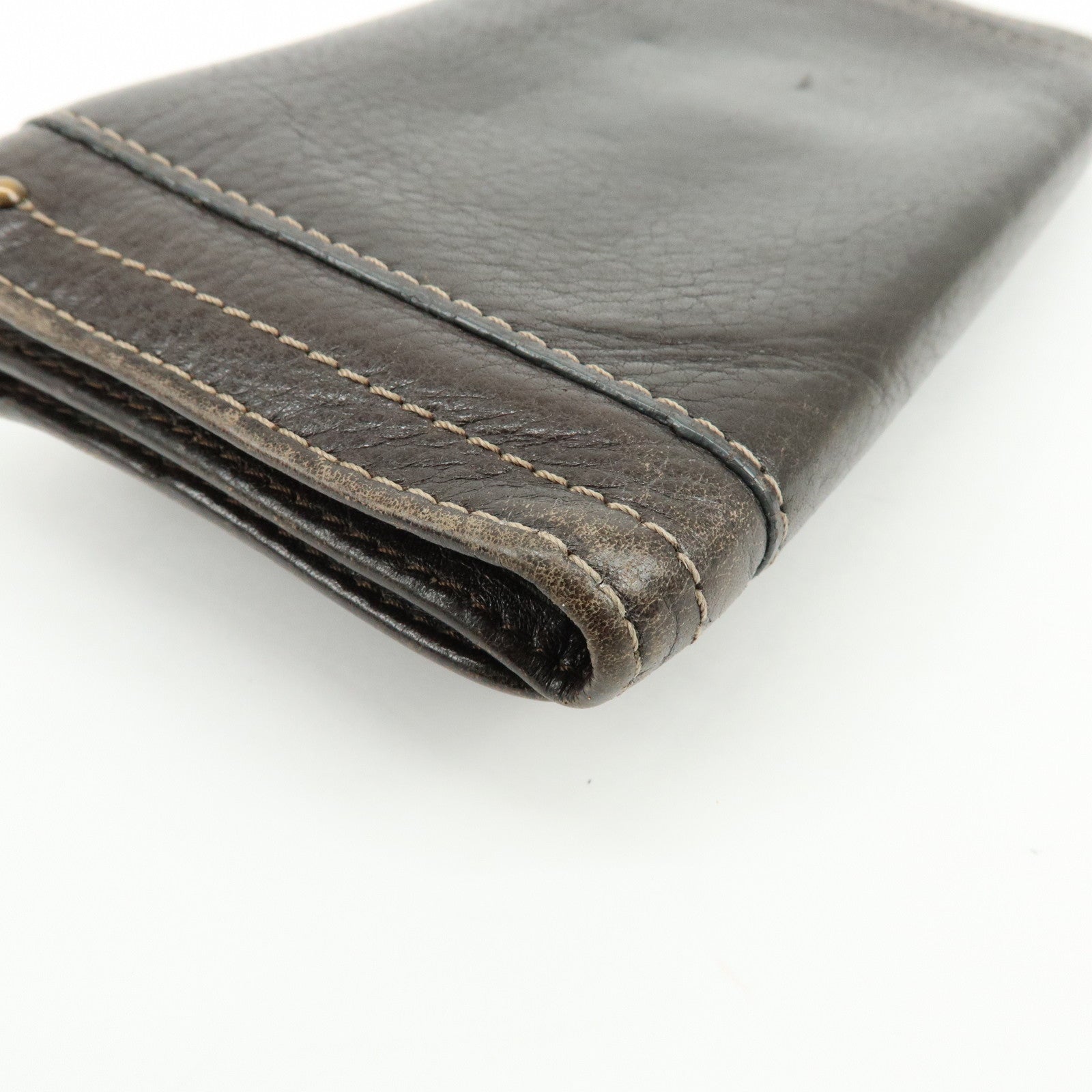 Chloe Paddington Leather Long Flap Wallet Dark Brown