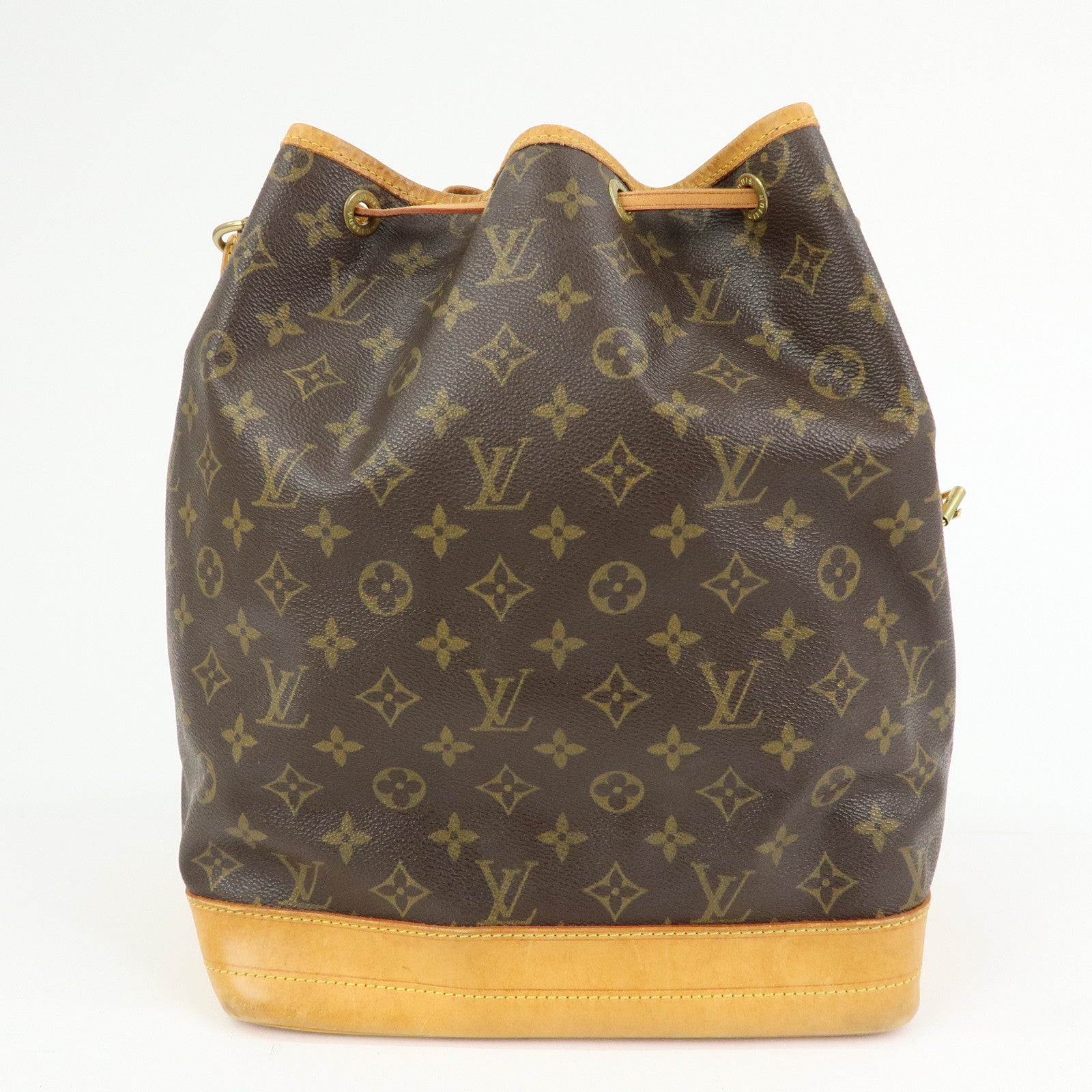 Louis Vuitton Monogram Canvas Leather Noe Shoulder Bag Brown M42224