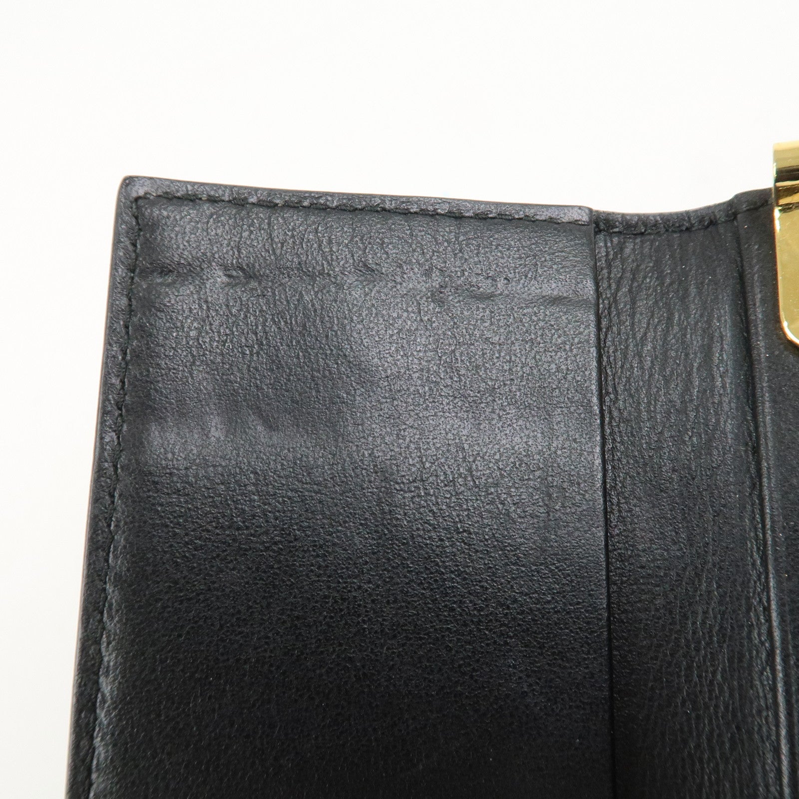 PRADA Triangle Logo Leather 6 Rings Key Case Black 1PG222