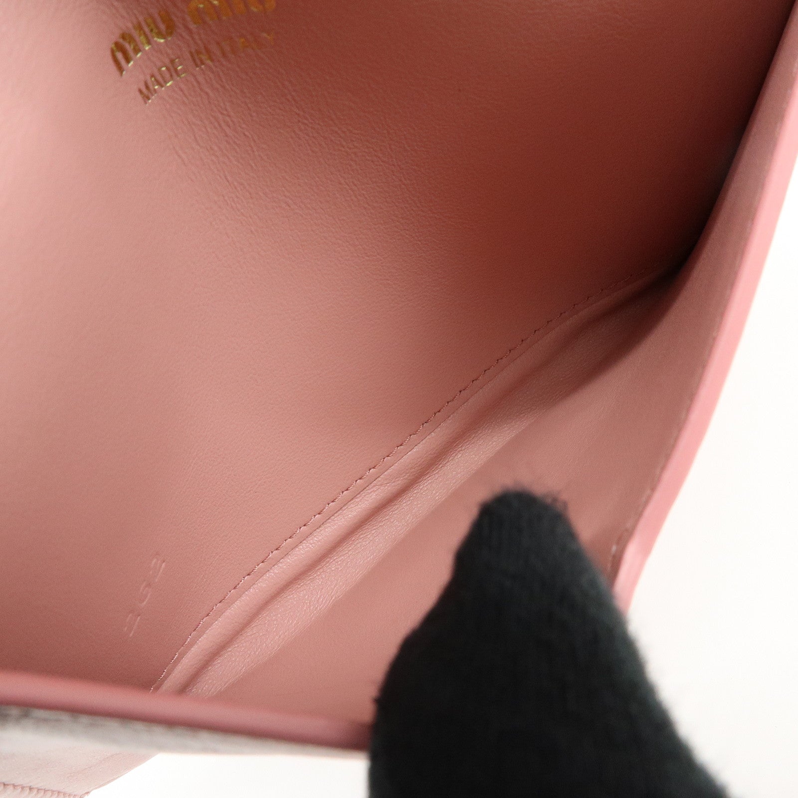 MIU MIU Madras Love Envelope Pouch Card Case Coin Case Pink 5MF025
