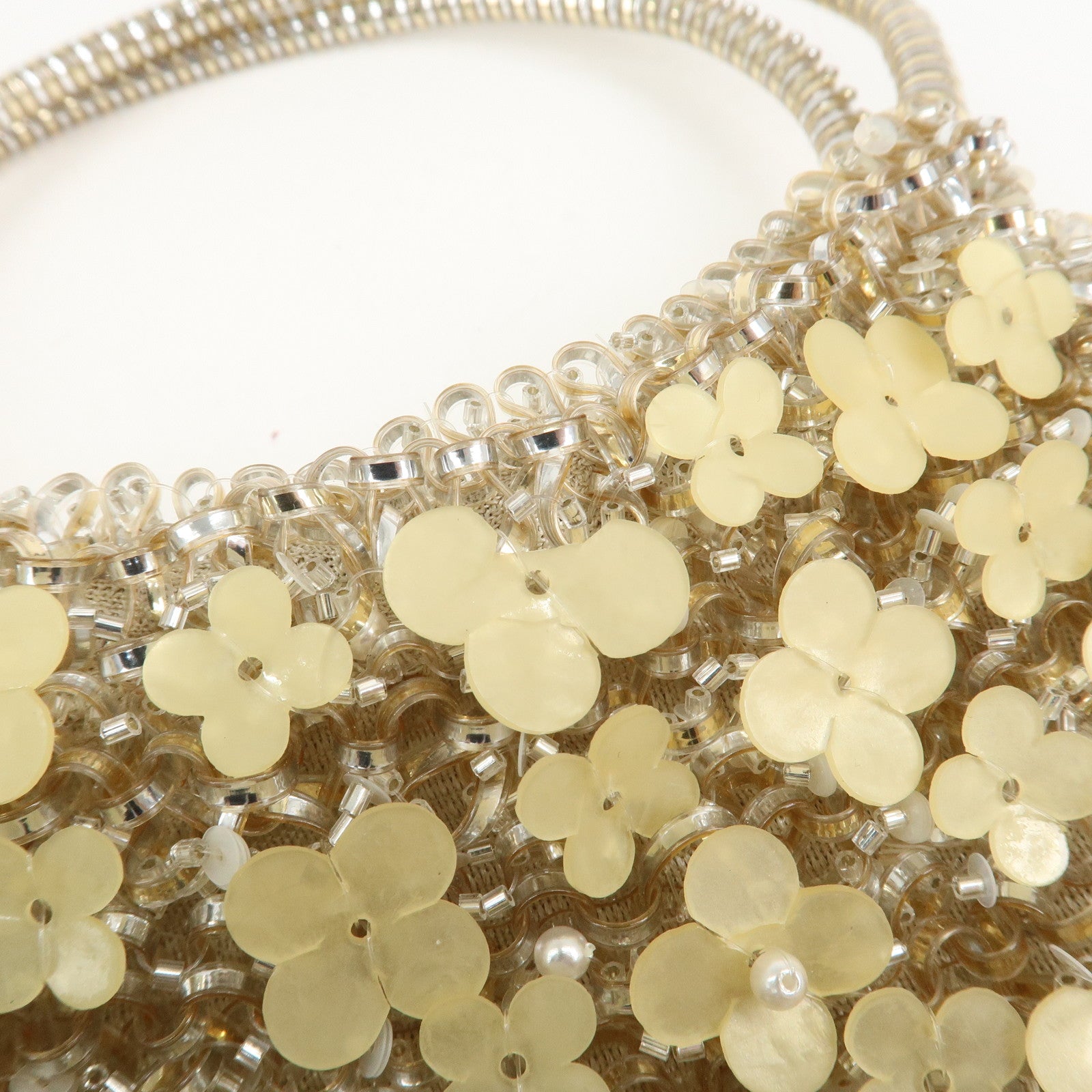ANTEPRIMA Wire Bag PVC Hand Bag Flower Motif Yellow