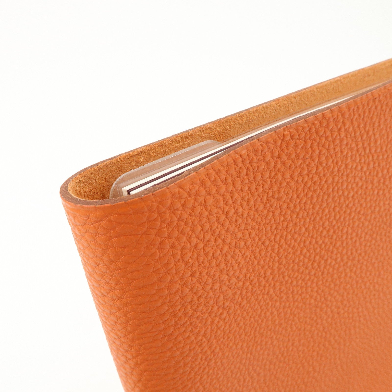 HERMES Togo Leather Ulysse MM □J Stamped Notebook Cover Potiron Orang