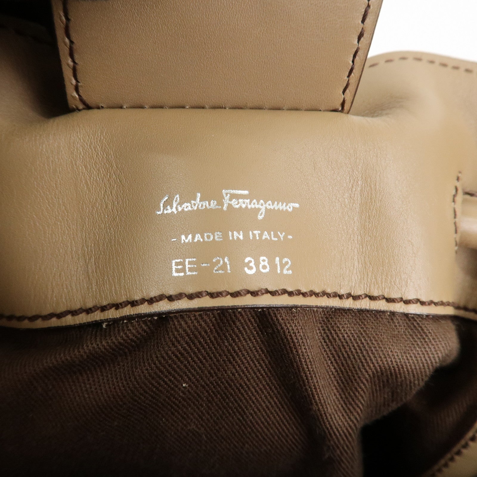 Ferragamo Suede Shoulder Bag Hand Bag Beige