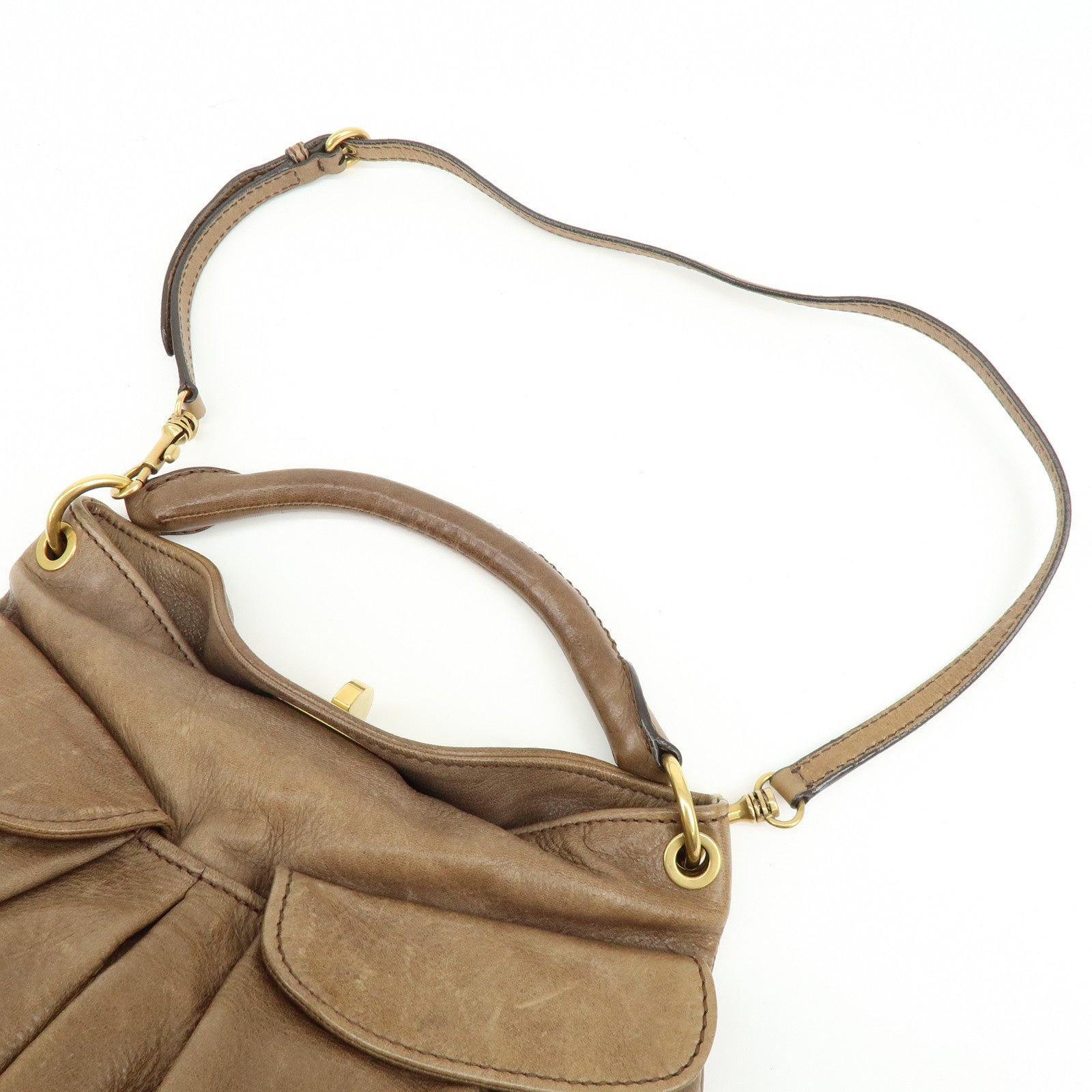 MIU MIU Leather 2Way Bag Hand Bag Shoulder Bag RR1591