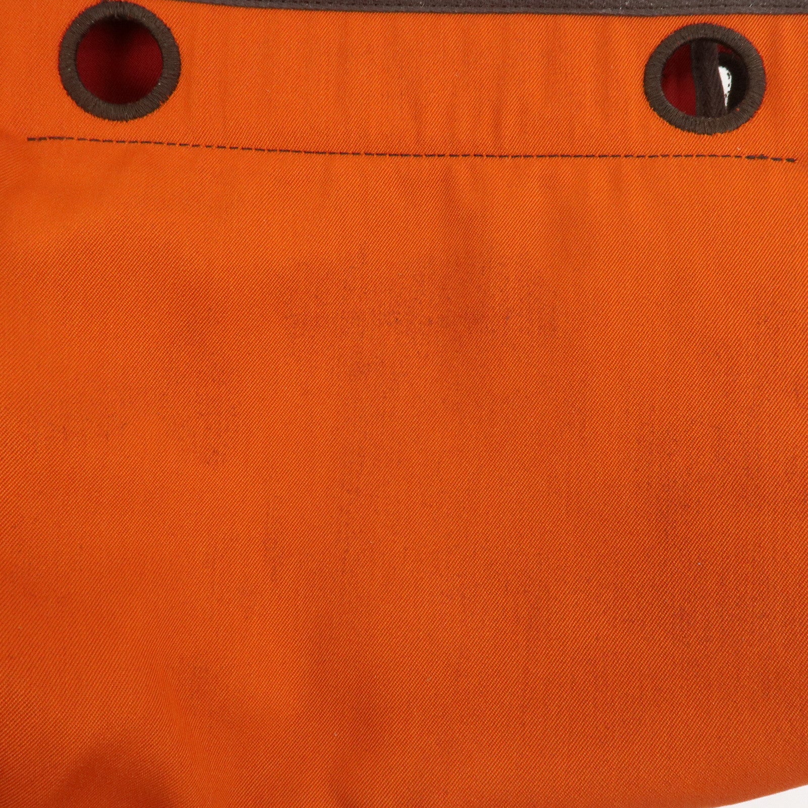 HERMES Cabas PM Airline Toile Officier Leather Shoulder Bag Brown