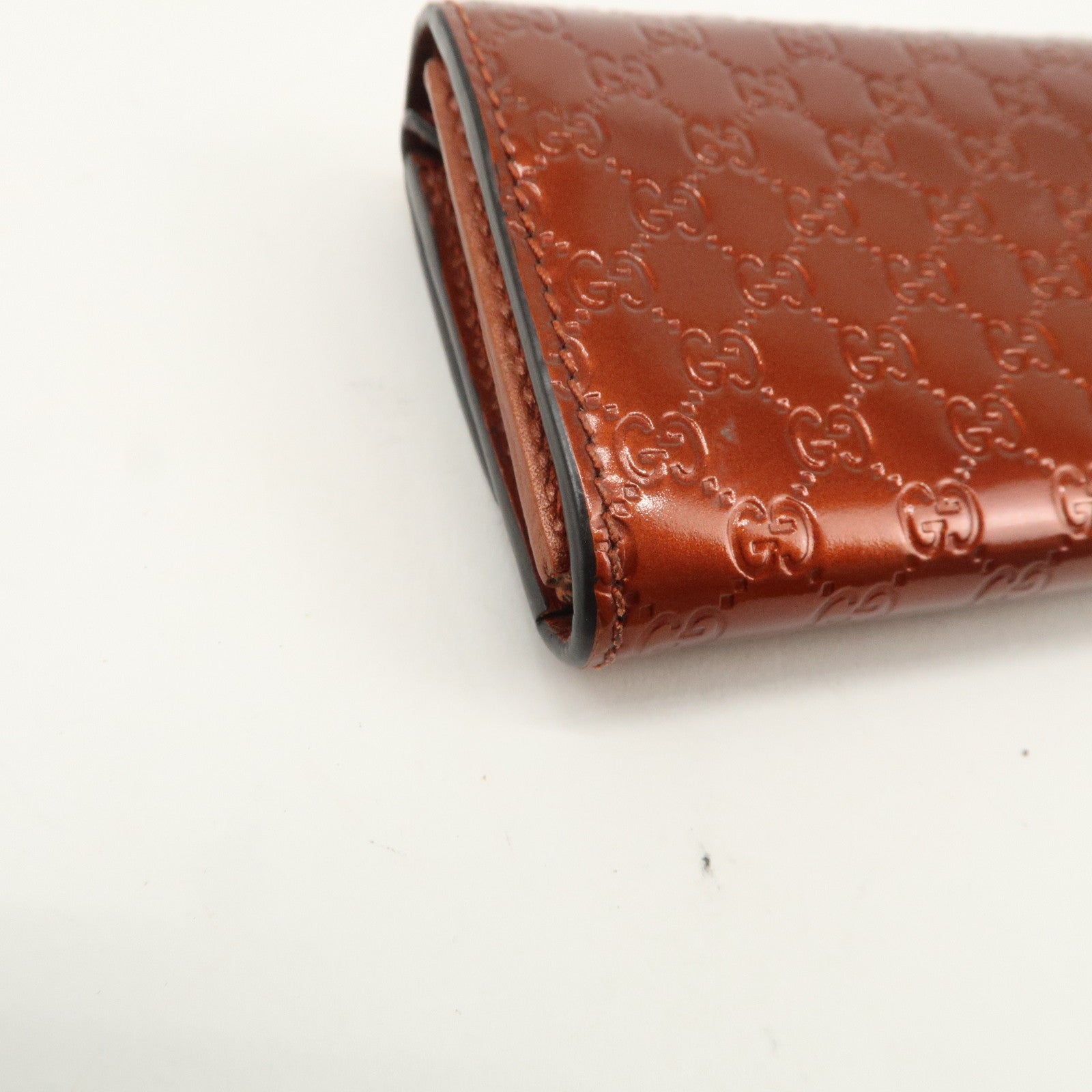 GUCCI Micro Guccissima Leather Coin Case Coin Purse Orange 295845