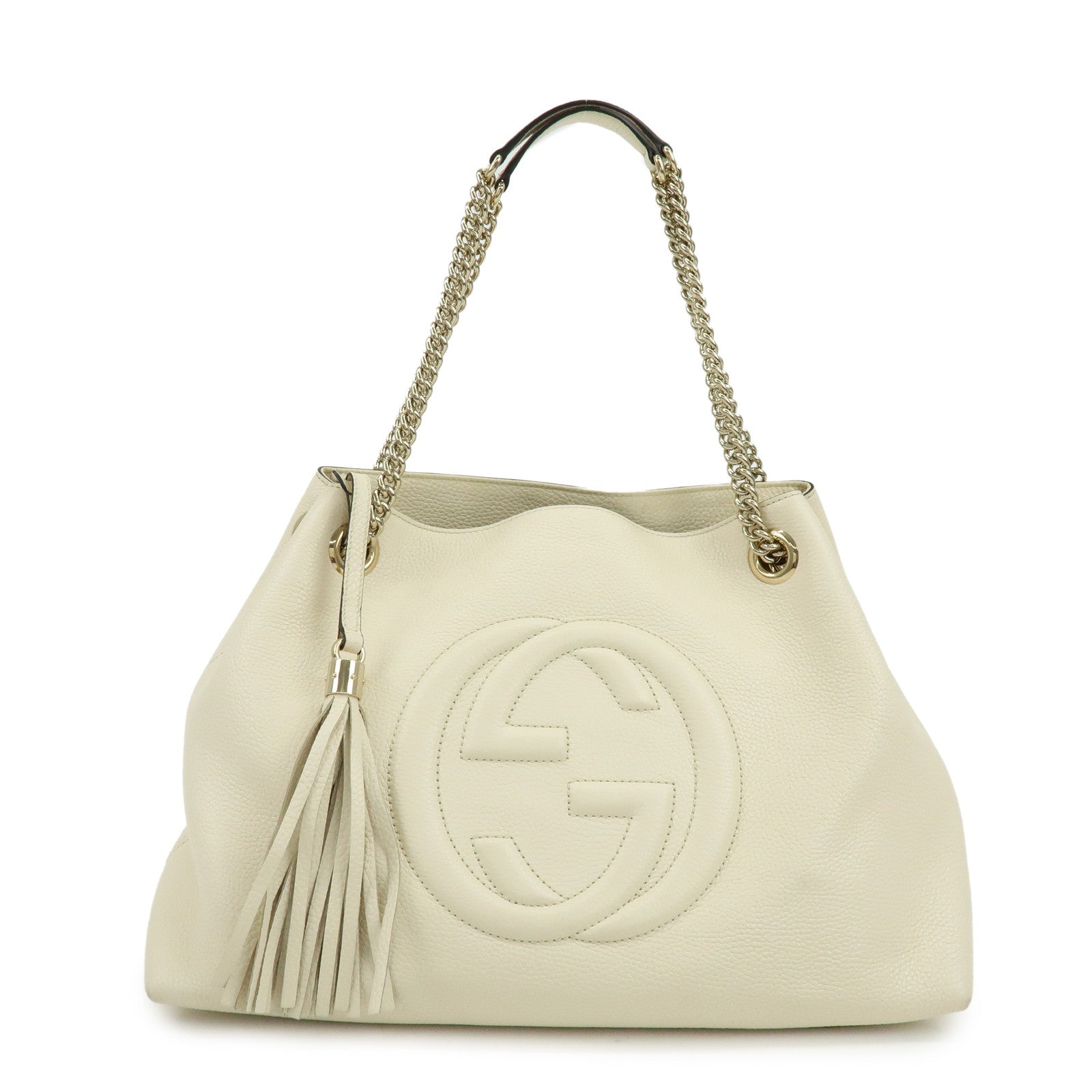GUCCI SOHO Interlocking G Calf Leather Chain Shoulder Bag 536196