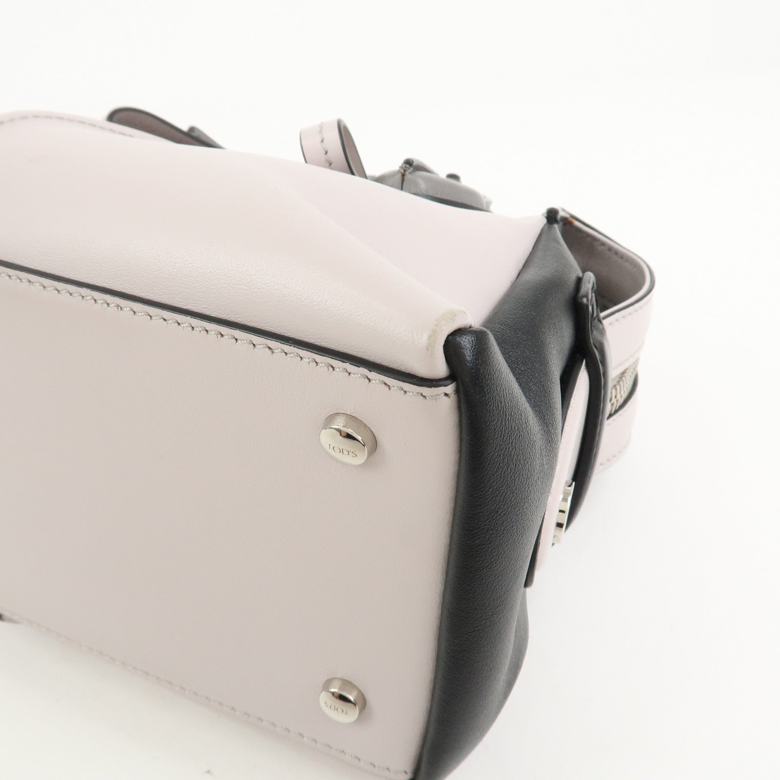 TOD’S D Styling 2Way Bag Hand Bag Shoulder Bag Light Purple Black